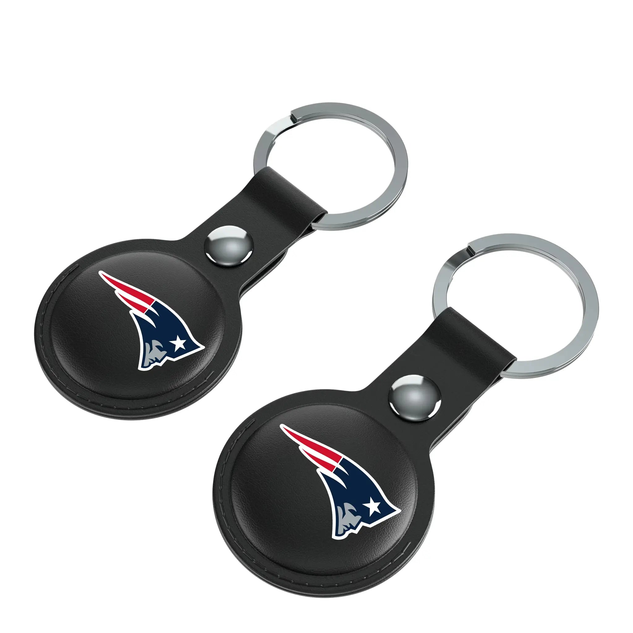 New England Patriots Insignia AirTag Black Airtag Holder 2-Pack - Isometric View