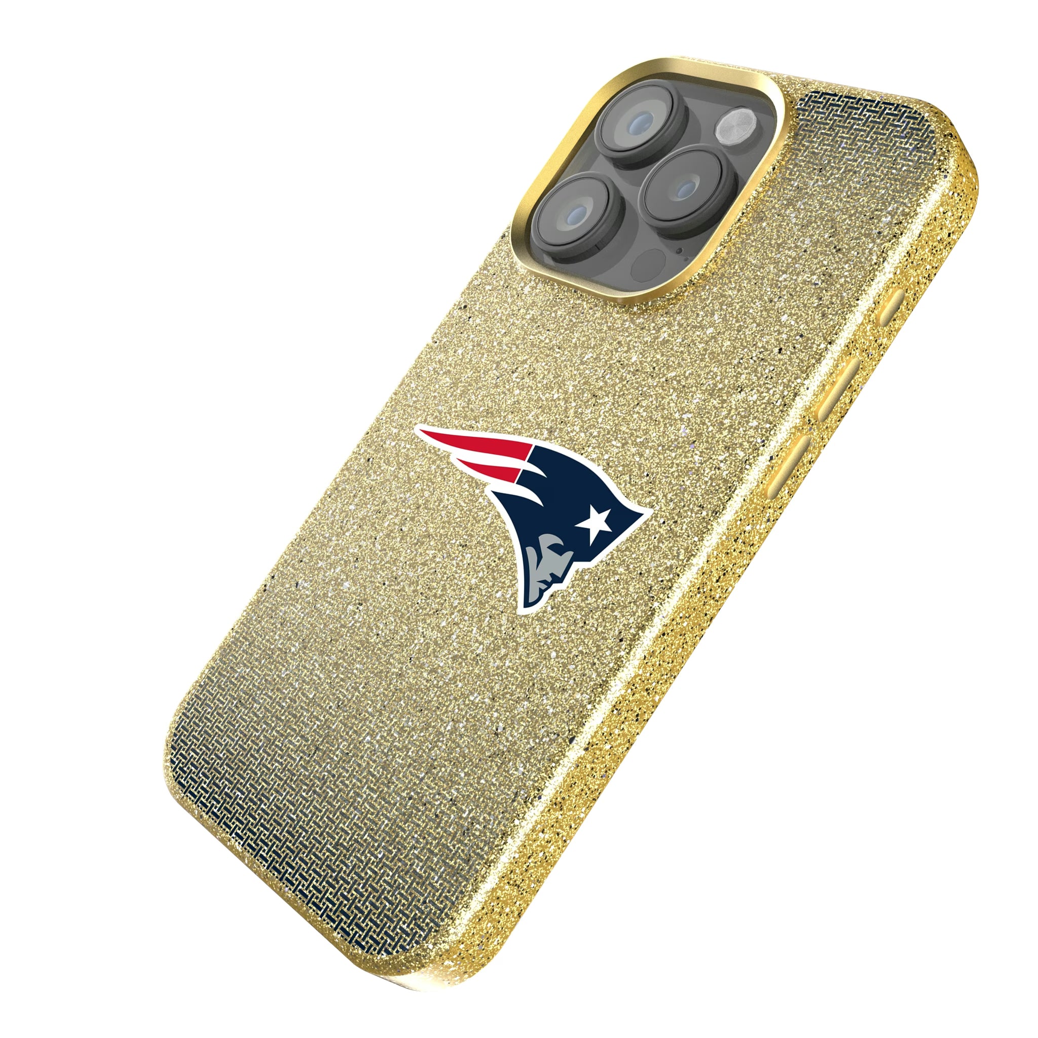 New England Patriots Linen iPhone Bling Phone Case for Apple iPhone - Isometric View