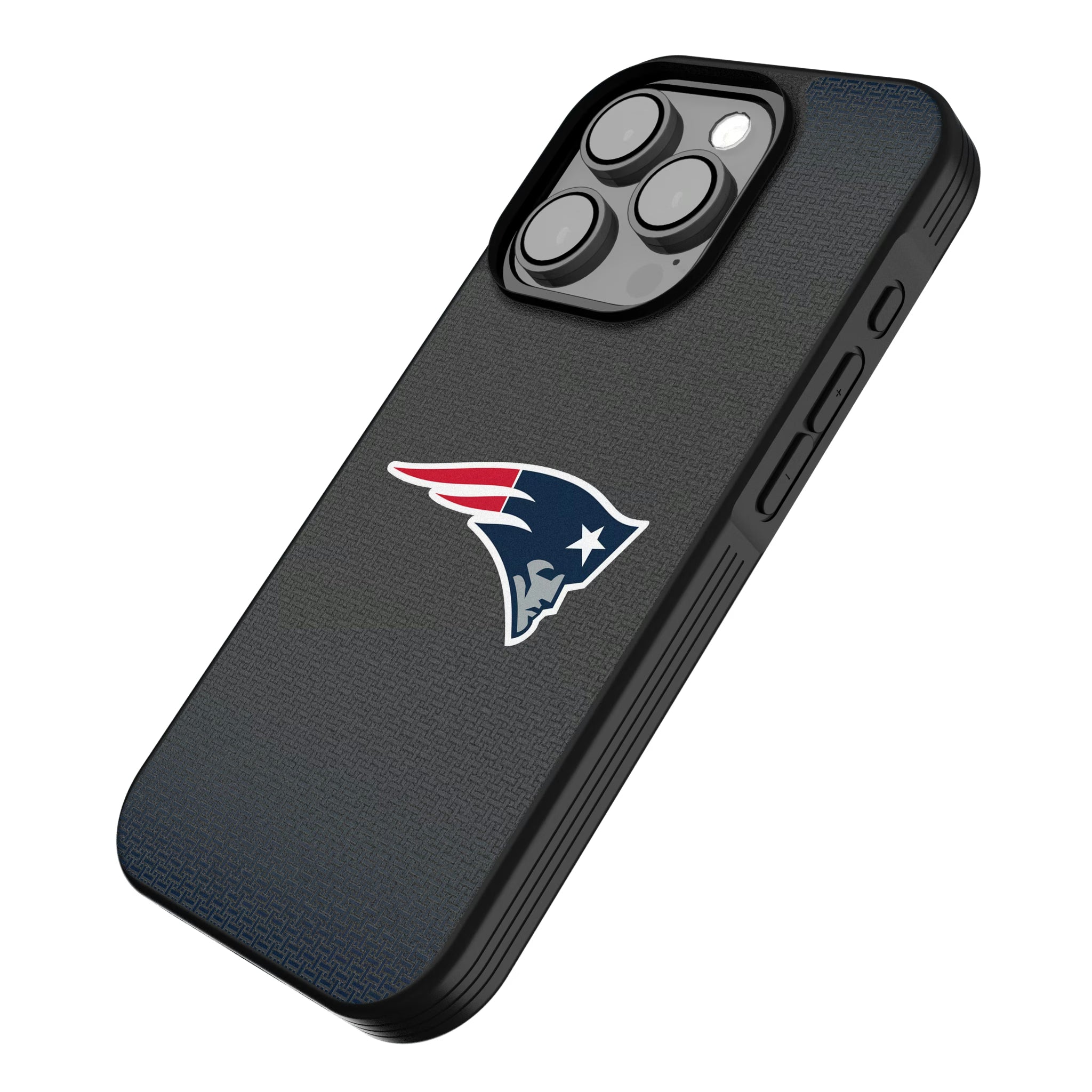 New England Patriots Linen iPhone Bump Phone Case for Apple iPhone - Isometric View