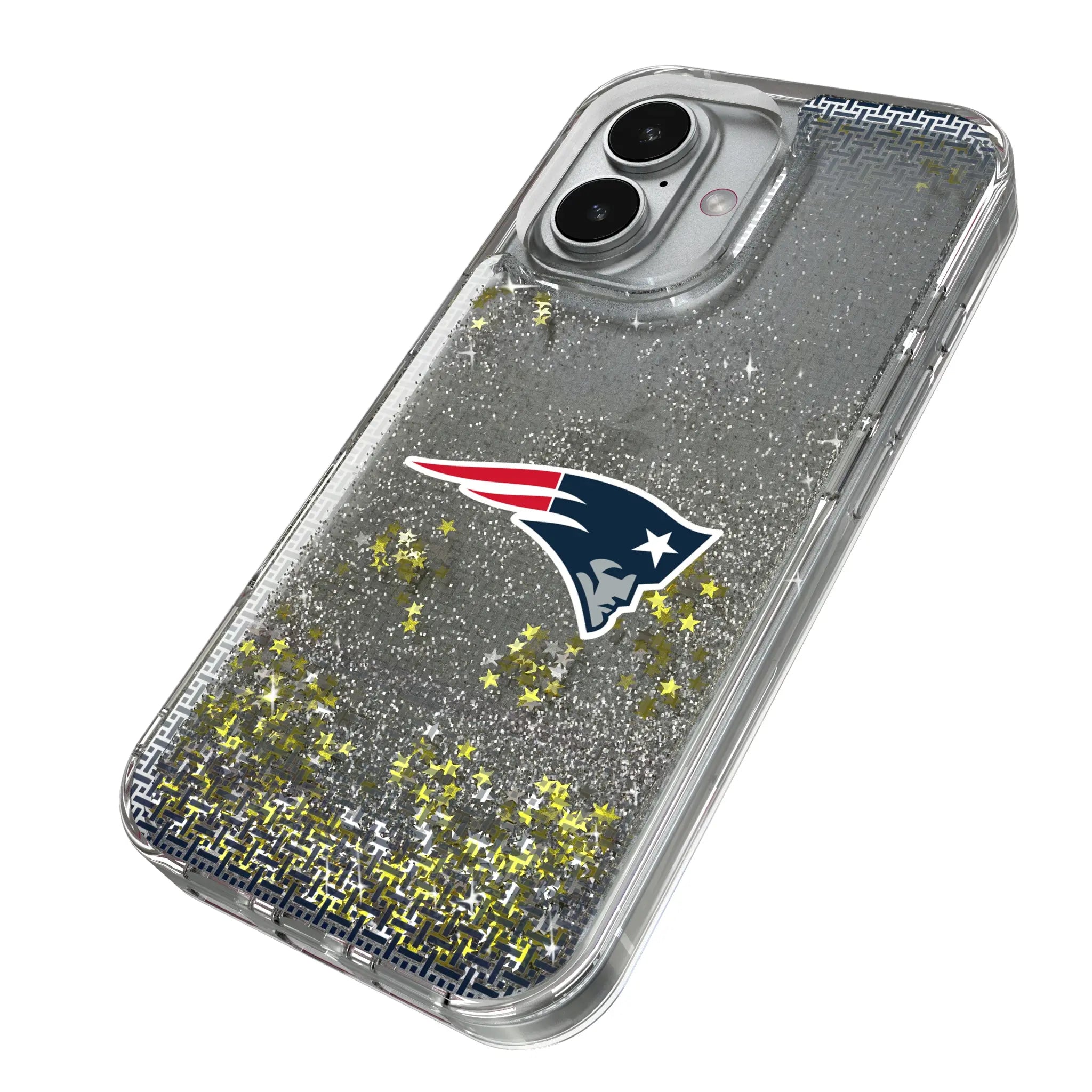 New England Patriots Linen iPhone Glitter Phone Case for Apple iPhone - Isometric View