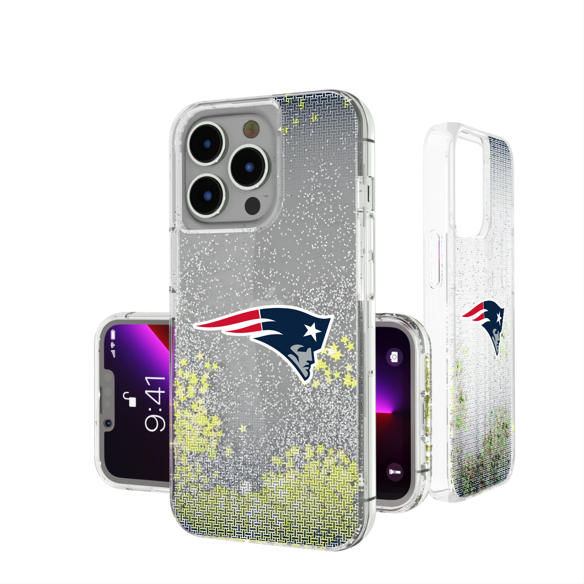 New England Patriots Linen iPhone Glitter Phone Case for Apple iPhone