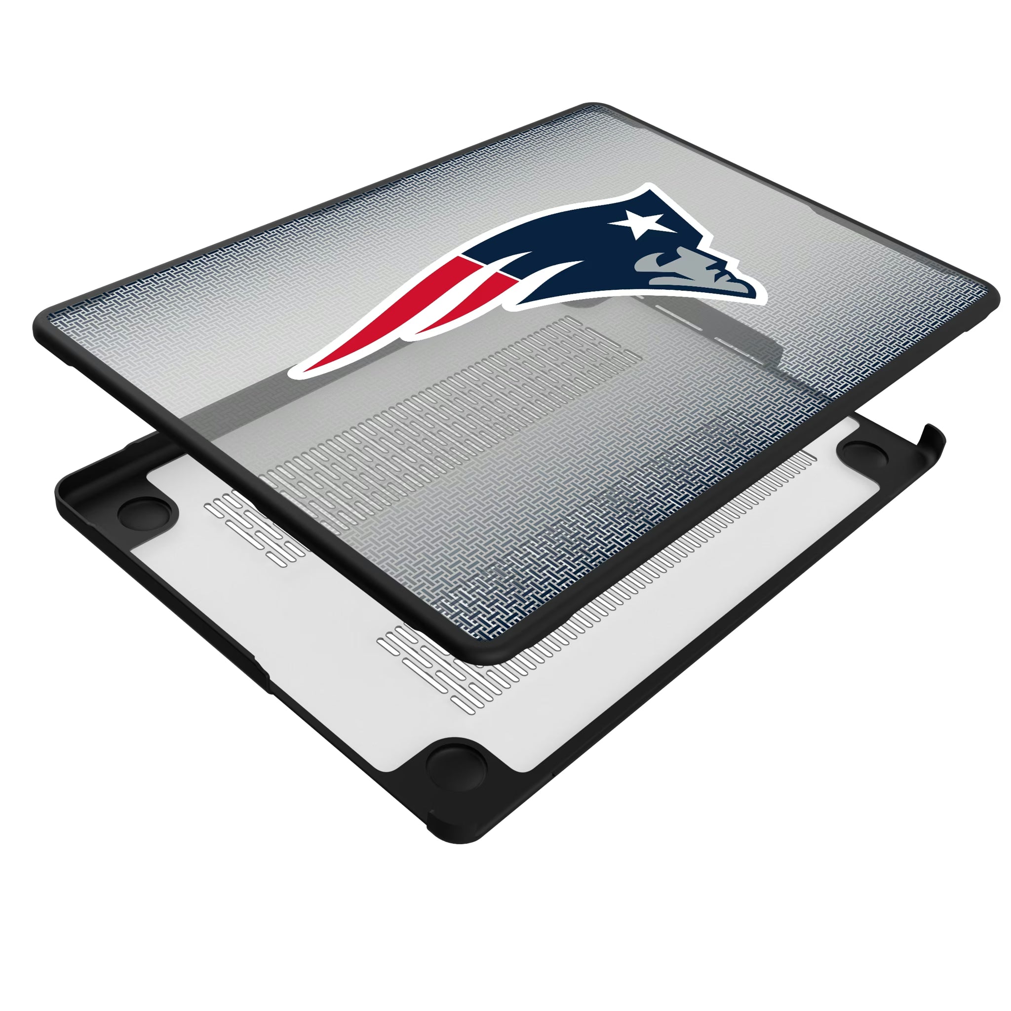 New England Patriots Linen MacBook Laptop Case for Apple MacBook - Isometric View#Device_MacBook Pro (14-inch, 2021) / MacBook Pro (14-inch, 2023) / MacBook Pro (14-inch, 2024)