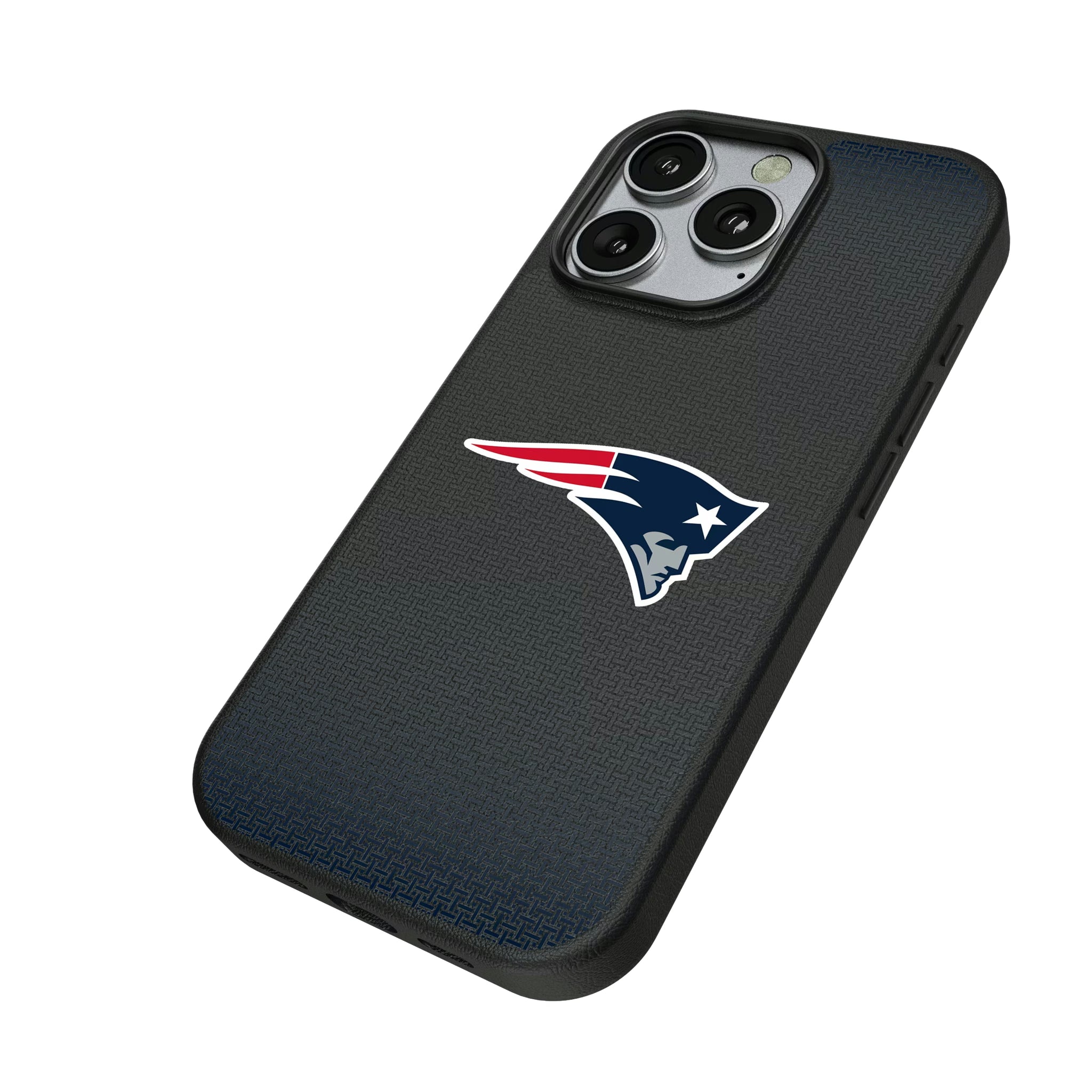 New England Patriots Linen iPhone MagSafe Compatible Phone Case for Apple iPhone - Isometric View