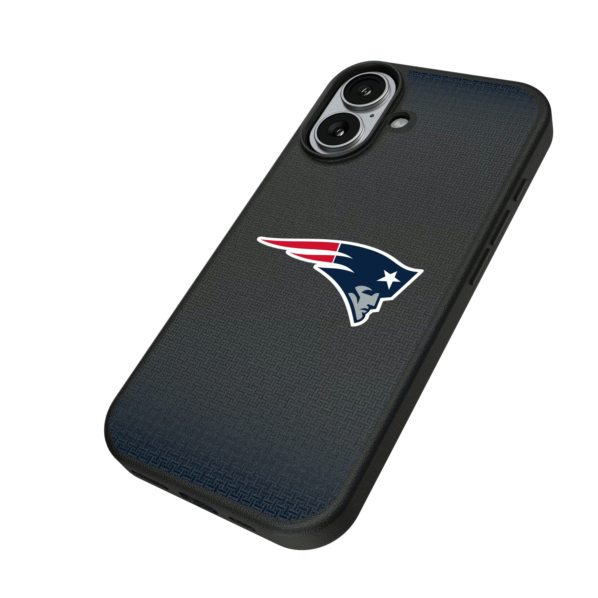 New England Patriots Linen iPhone MagSafe Compatible Phone Case for Apple iPhone - Isometric View#Device_iPhone 17