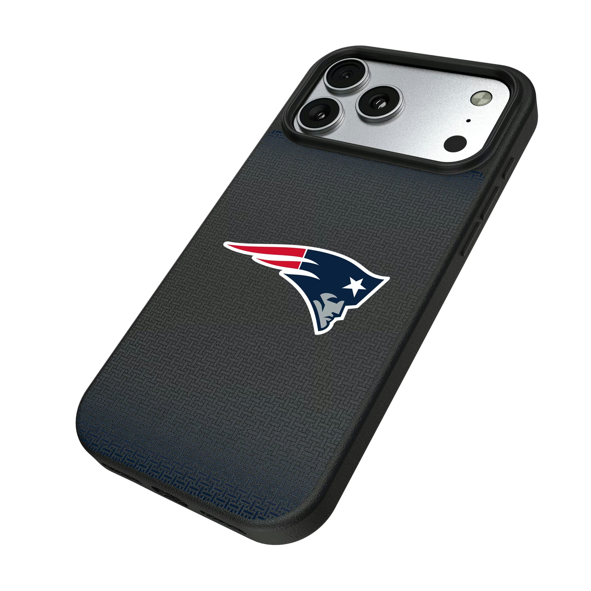 New England Patriots Linen iPhone MagSafe Compatible Phone Case for Apple iPhone - Isometric View#Device_iPhone 17 Pro Max