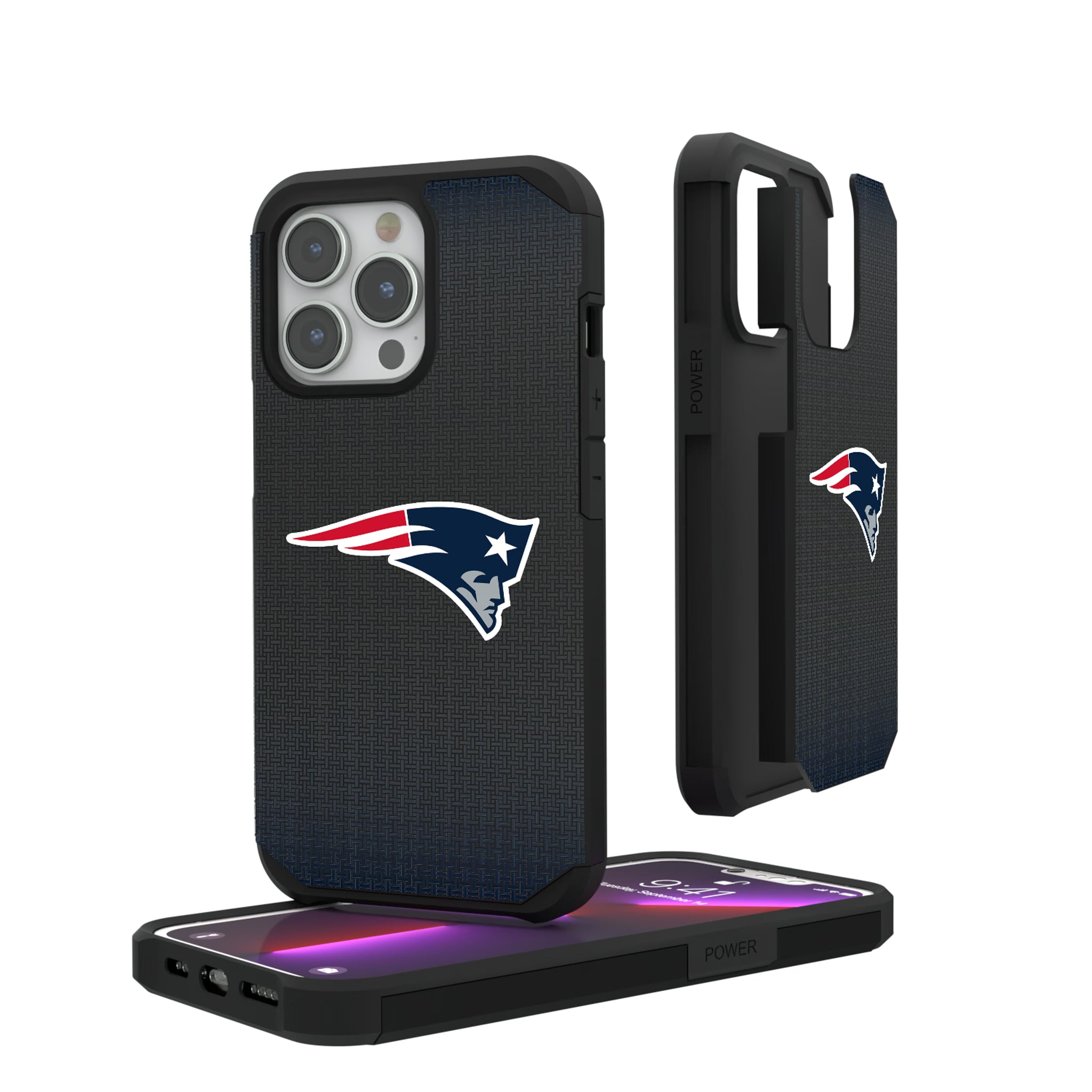 New England Patriots Linen iPhone Rugged Phone Case for Apple iPhone#Device_iPhone 13 Pro