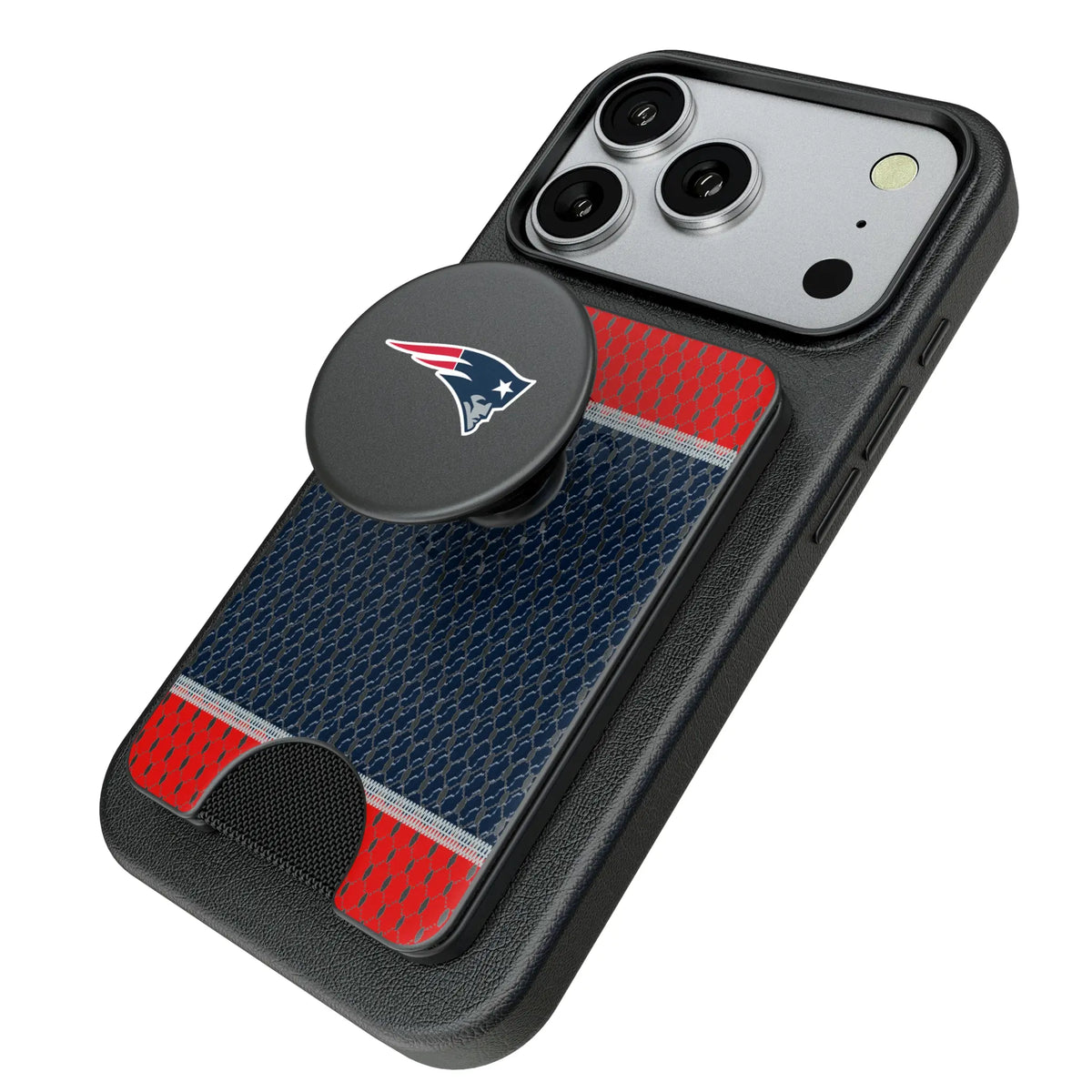 New England Patriots Mesh Popsockets Wallet Magnetic - Isometric View