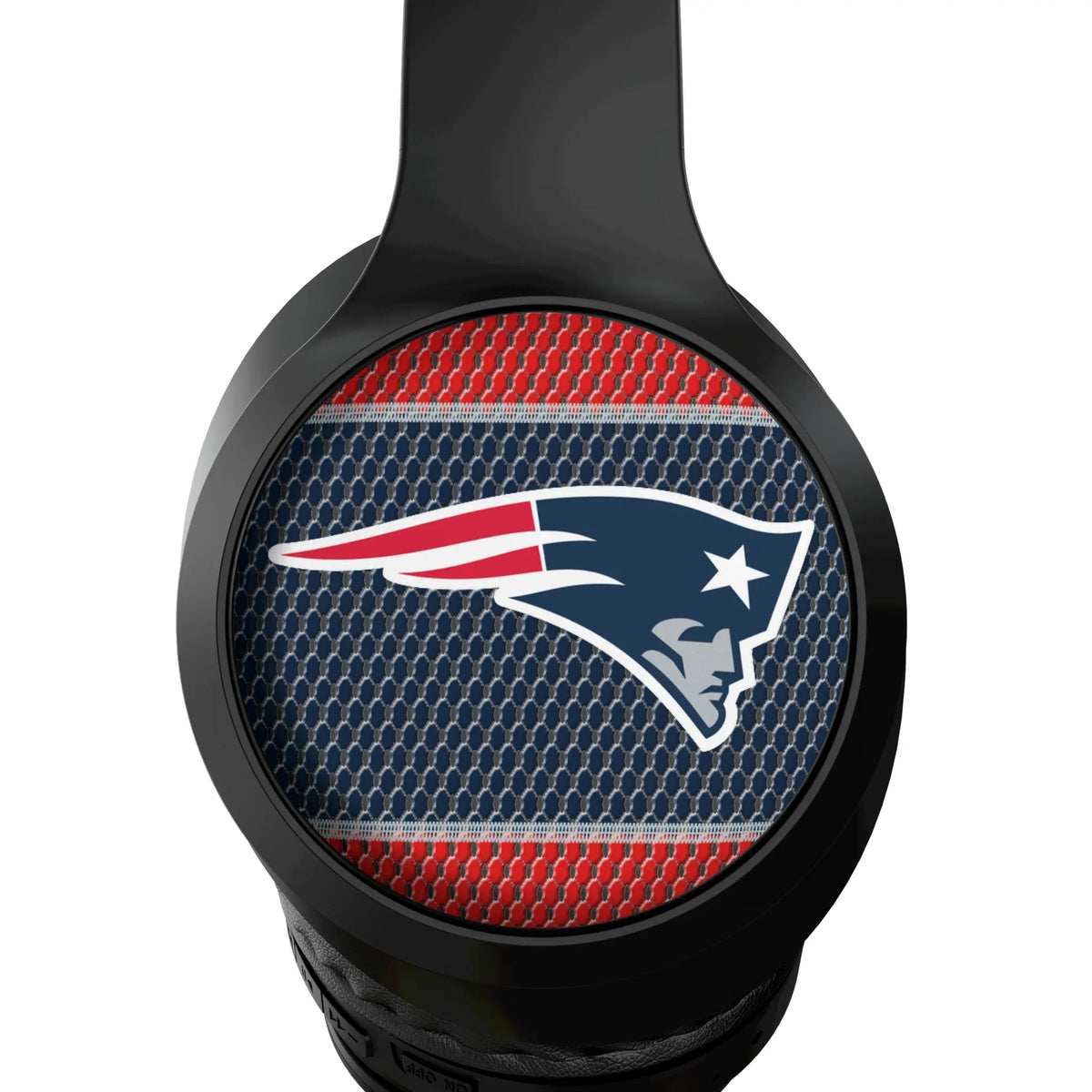 New England Patriots Mesh Wireless Over-Ear Headphones With Case - Detail