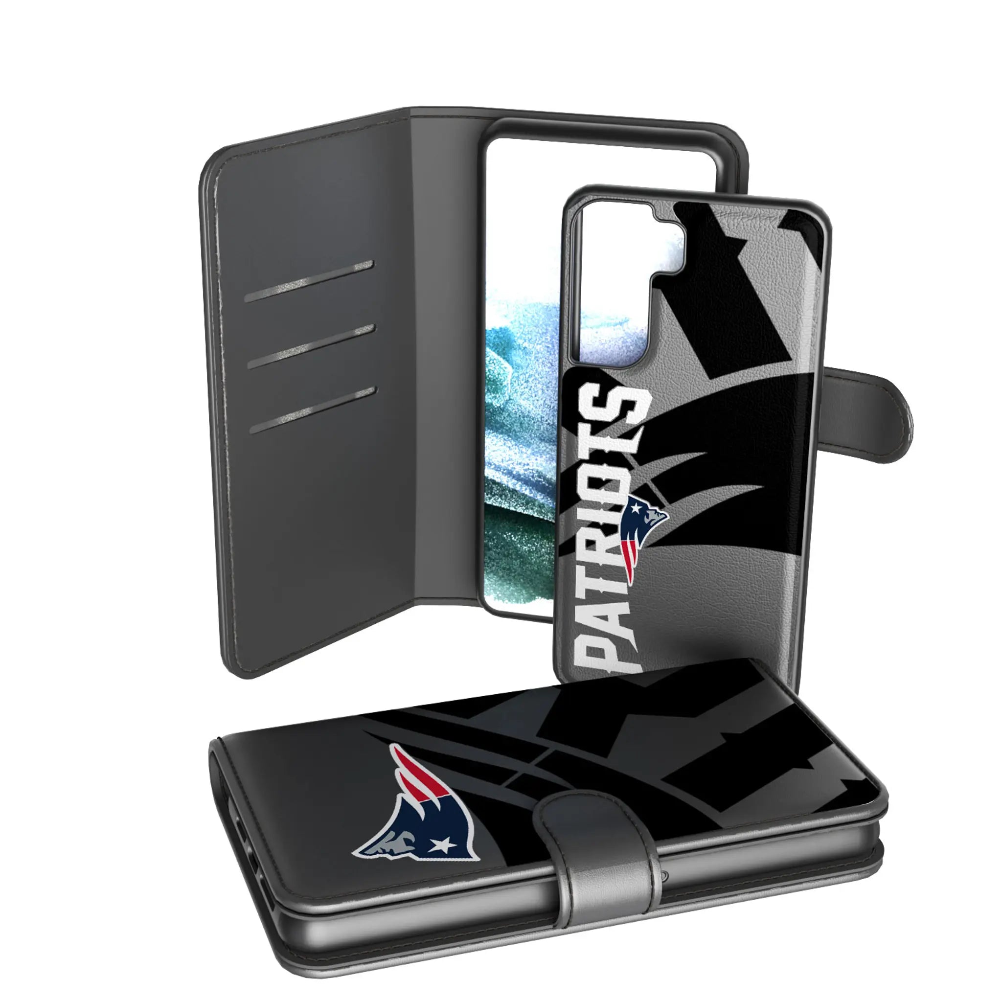 New England Patriots Monocolor Tilt Galaxy Wallet Phone Case for Samsung Galaxy
