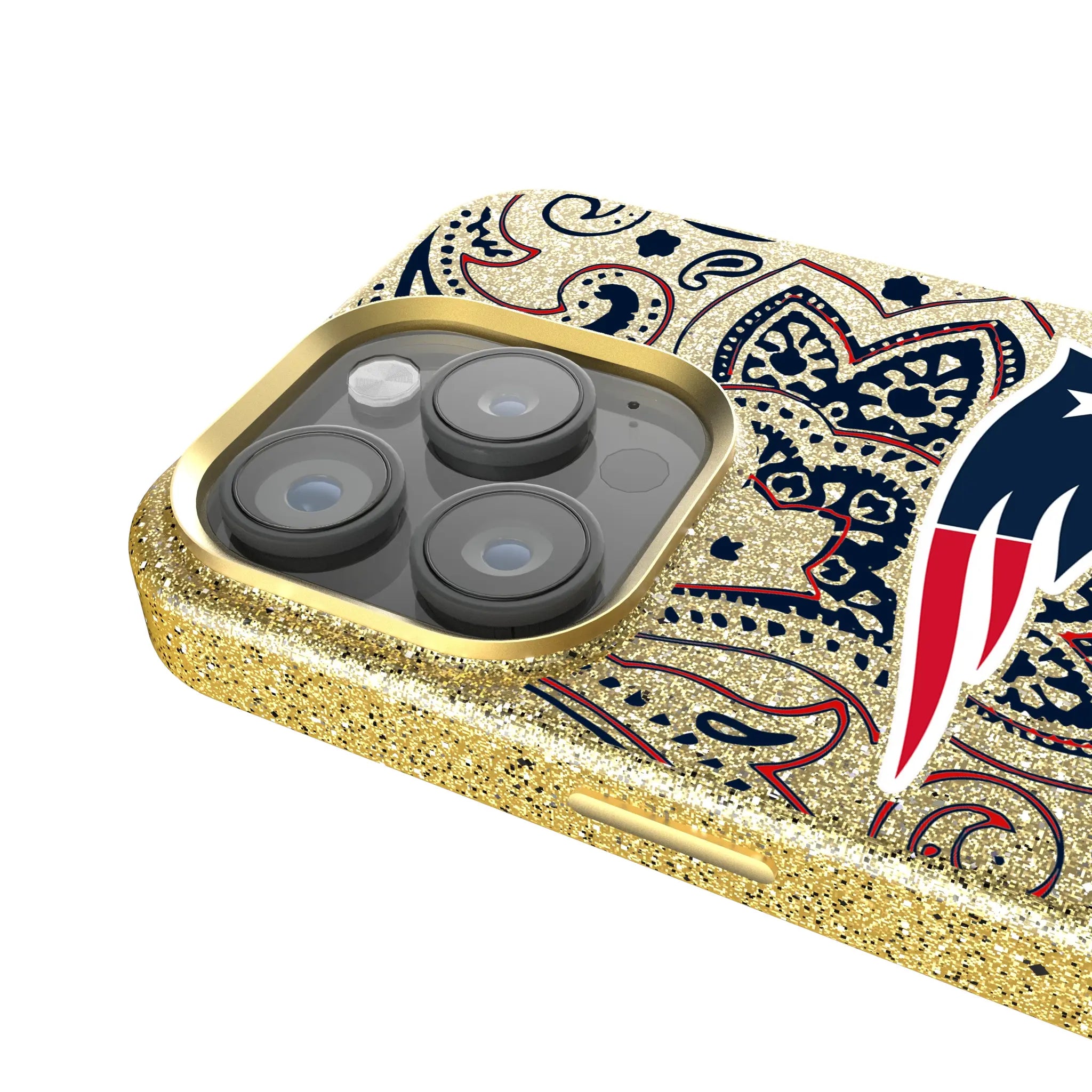 New England Patriots Paisley iPhone Bling Phone Case for Apple iPhone - Detail