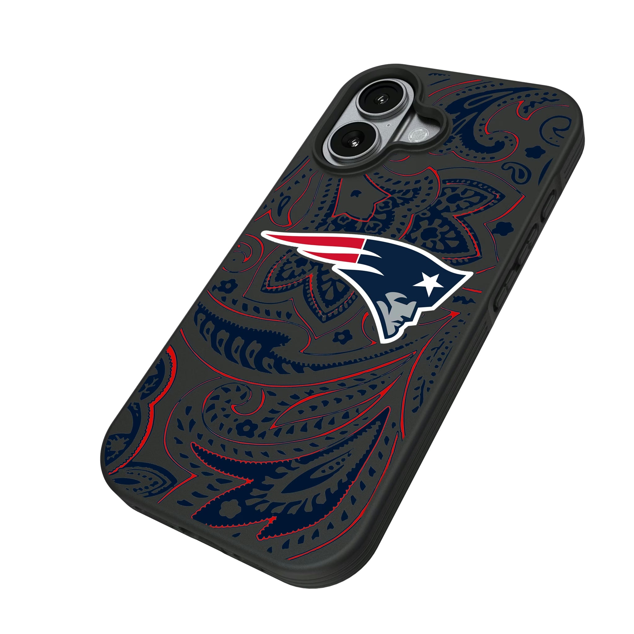 New England Patriots Paisley iPhone Bump Phone Case for Apple iPhone - Isometric View#Device_iPhone 17