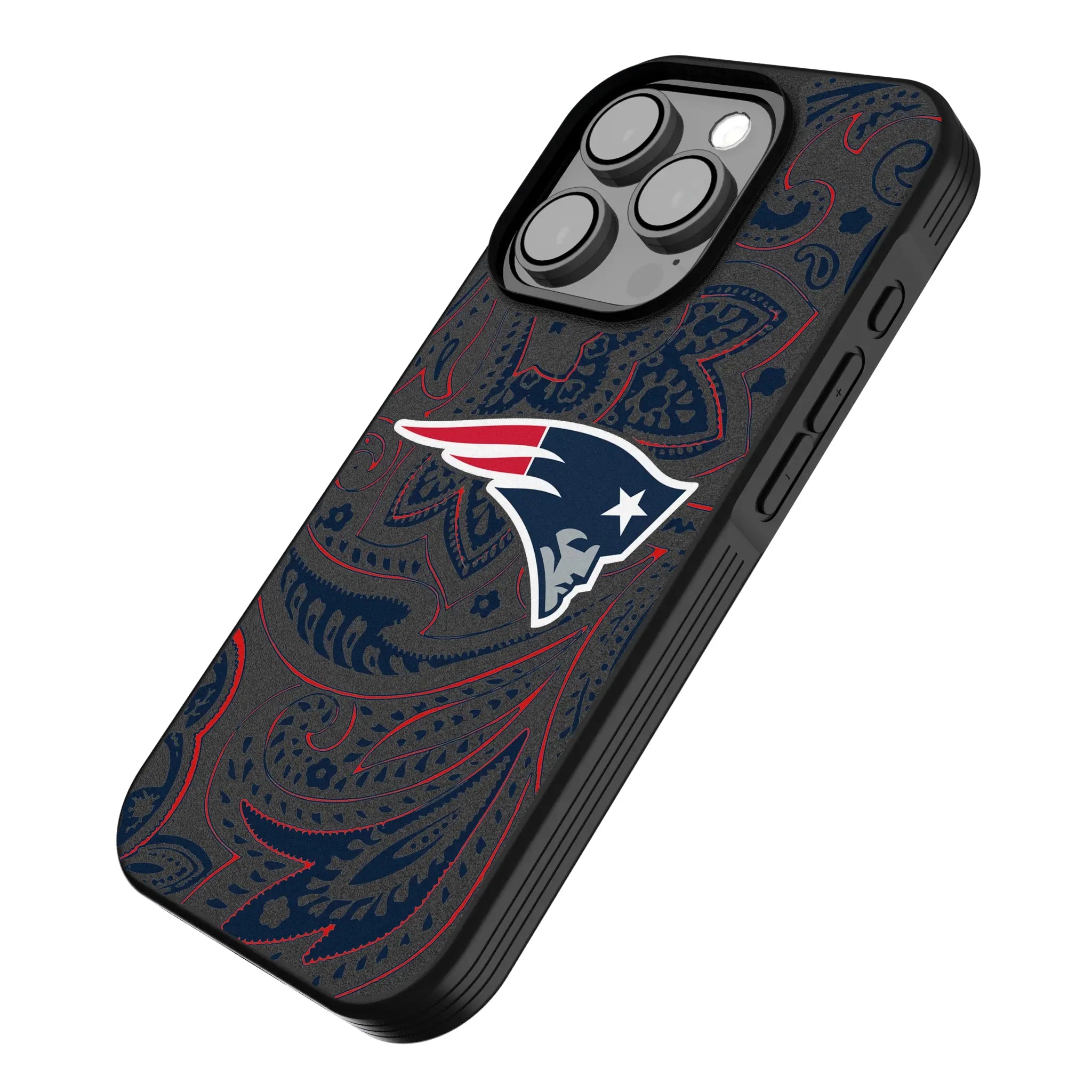 New England Patriots Paisley iPhone Bump Phone Case for Apple iPhone - Isometric View