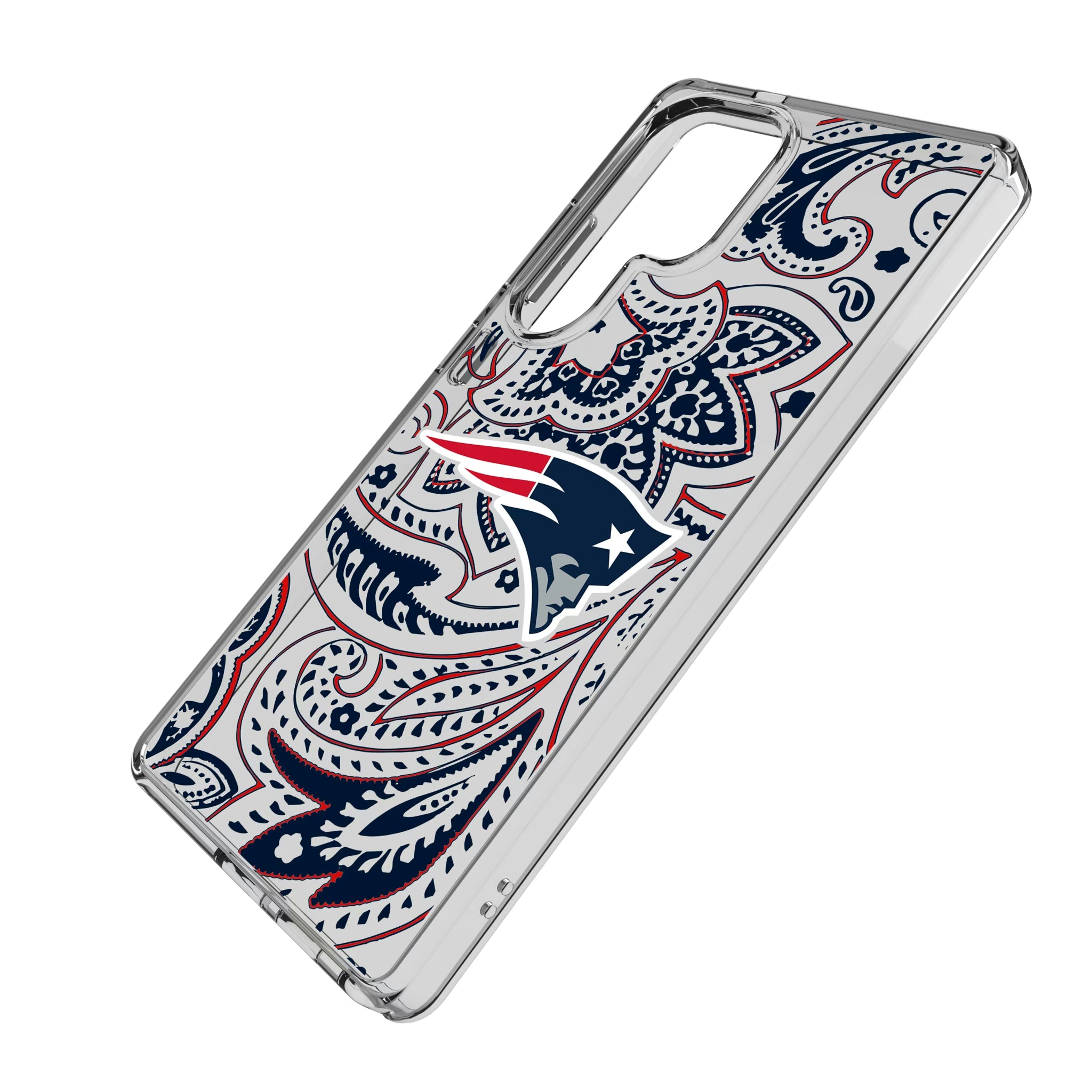 New England Patriots Paisley Galaxy Clear Phone Case for Samsung Galaxy - Isometric View