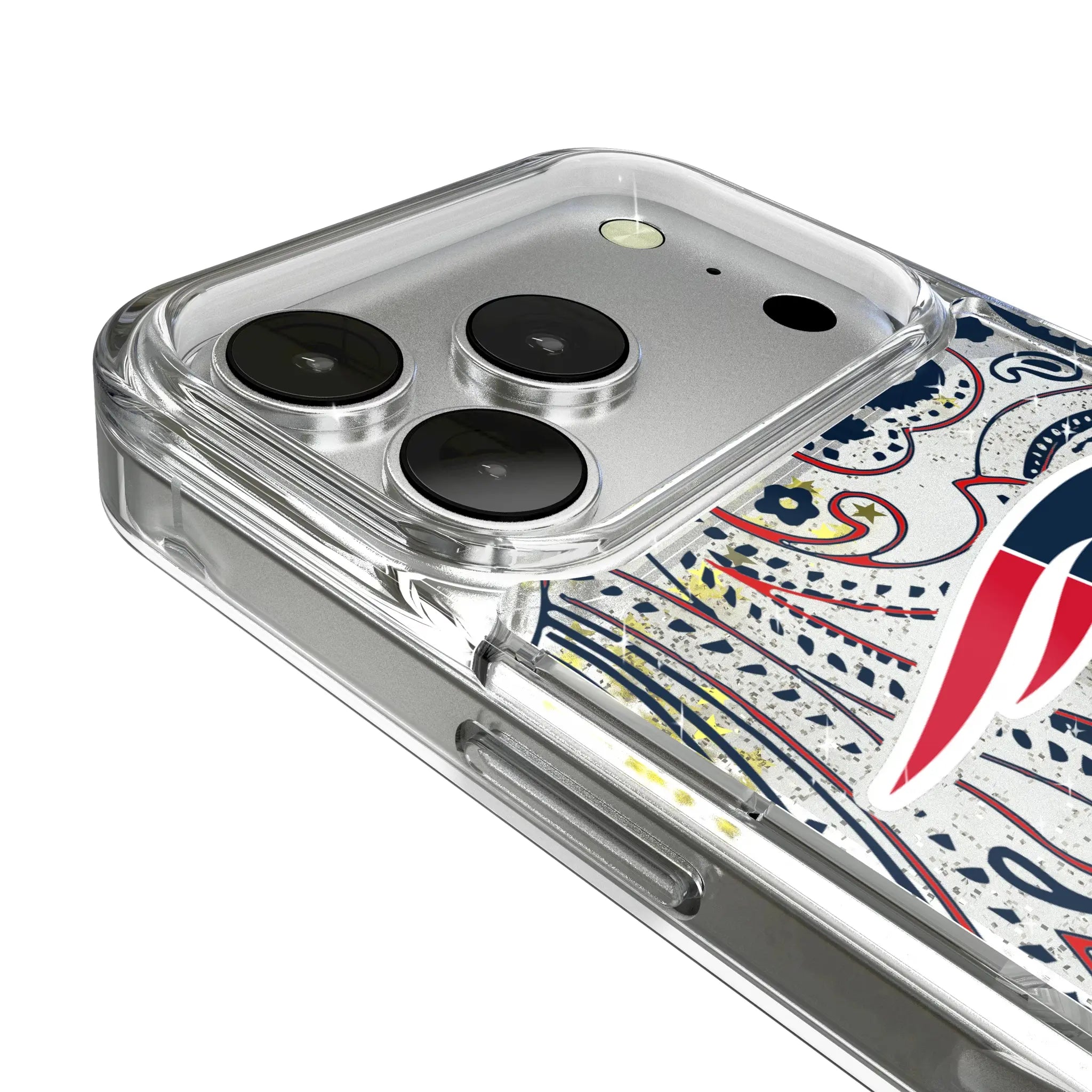 New England Patriots Paisley iPhone Glitter Phone Case for Apple iPhone - Detail