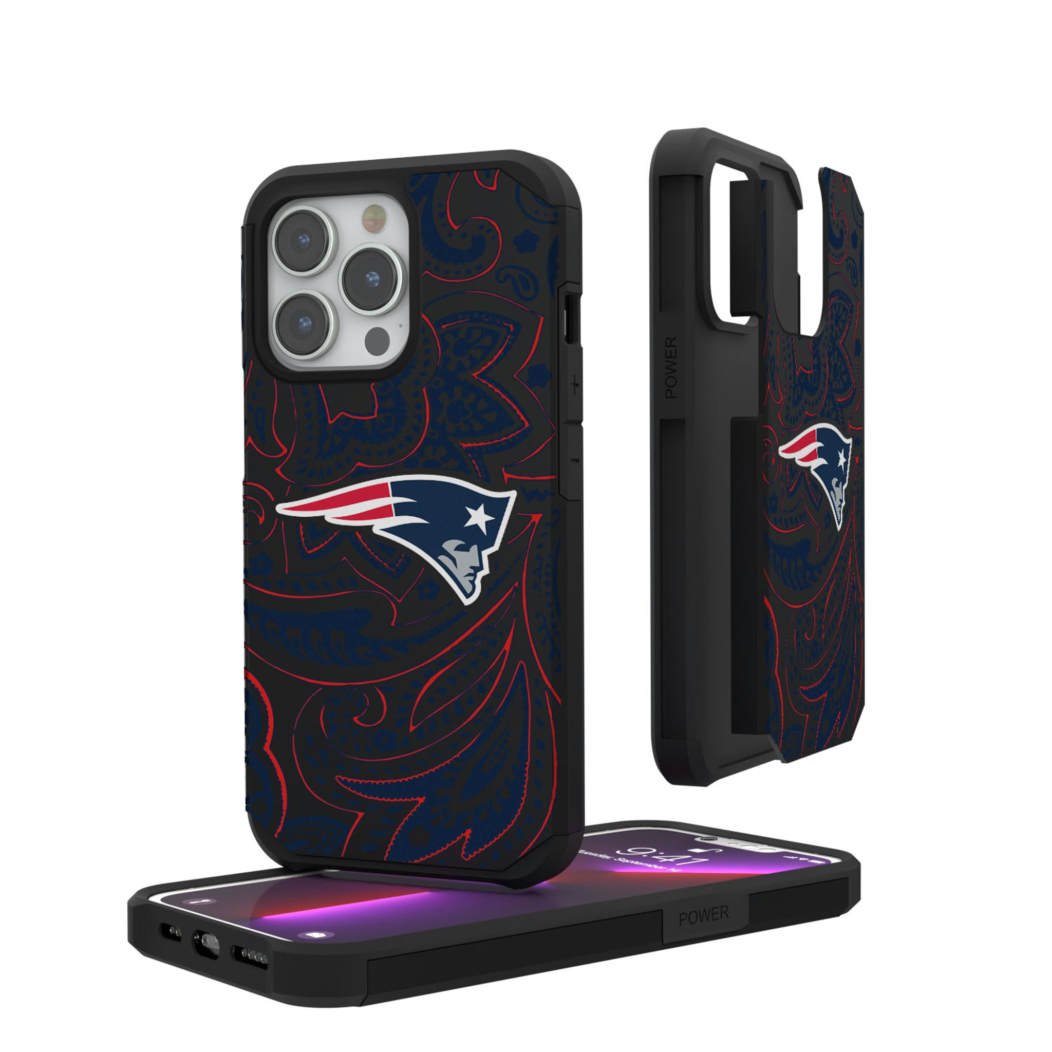 New England Patriots Paisley iPhone Rugged Phone Case for Apple iPhone
