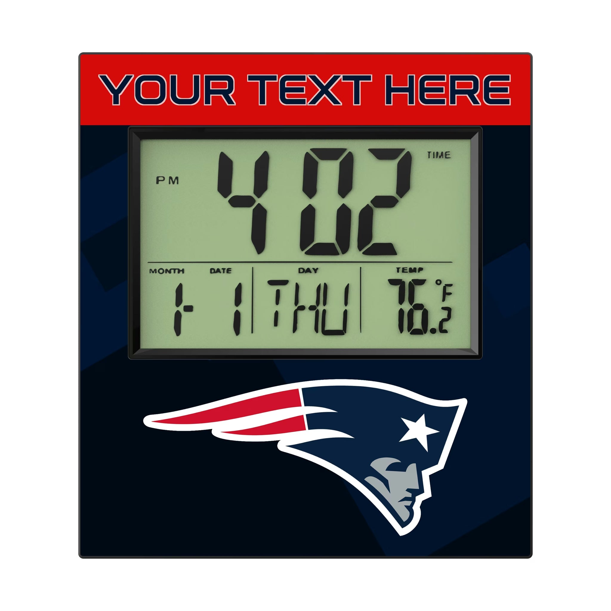 New England Patriots Personalized Color Block Wall Clock