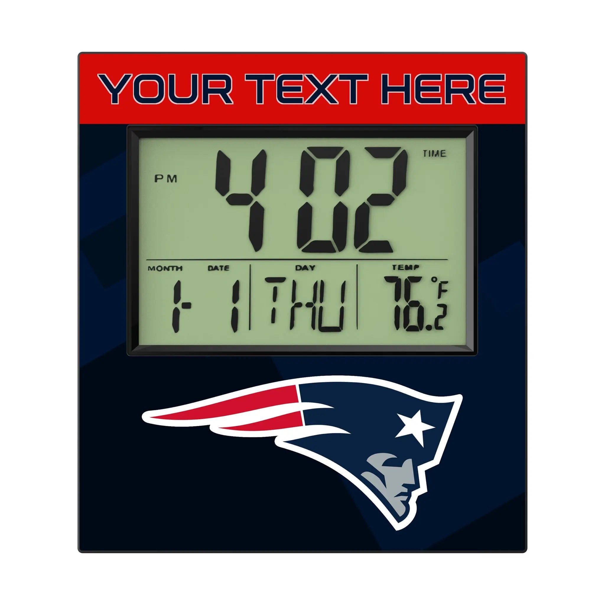 New England Patriots Personalized Color Block Wall Clock