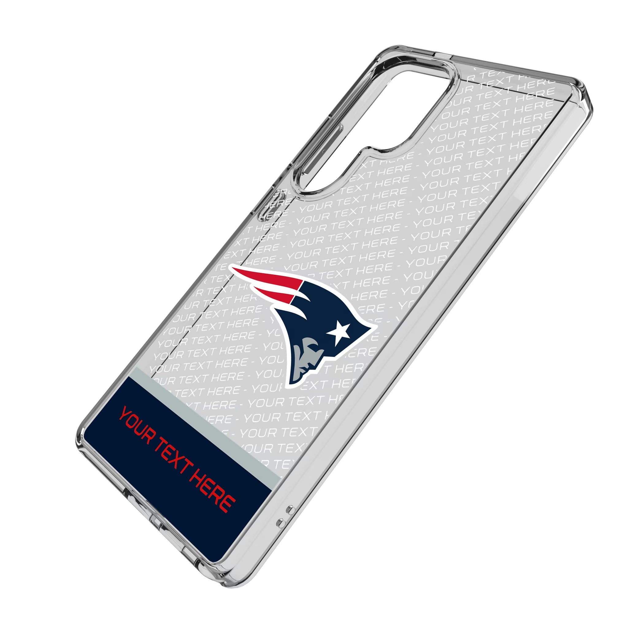 New England Patriots Personalized EndZone Plus Galaxy Clear Phone Case for Samsung Galaxy - Isometric View