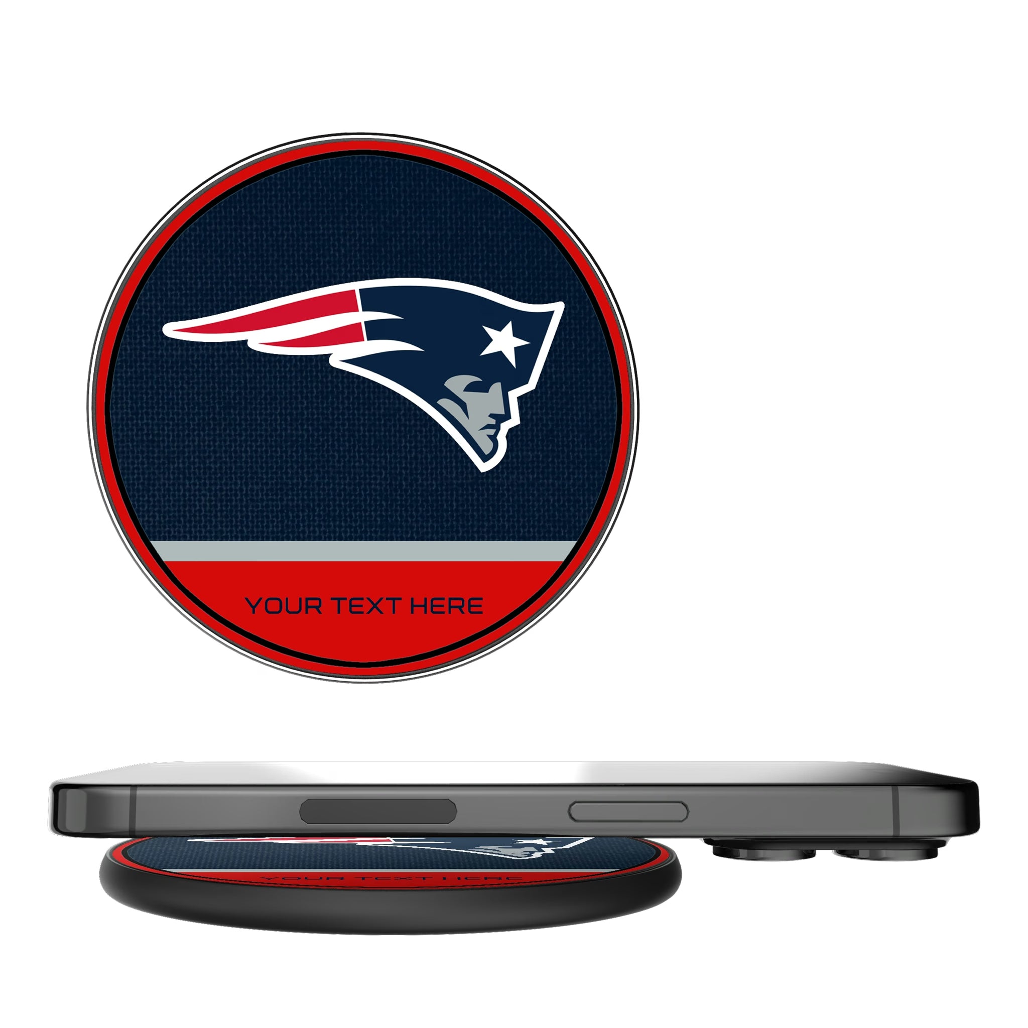 New England Patriots Personalized Endzone Solid 15-Watt Wireless Charger