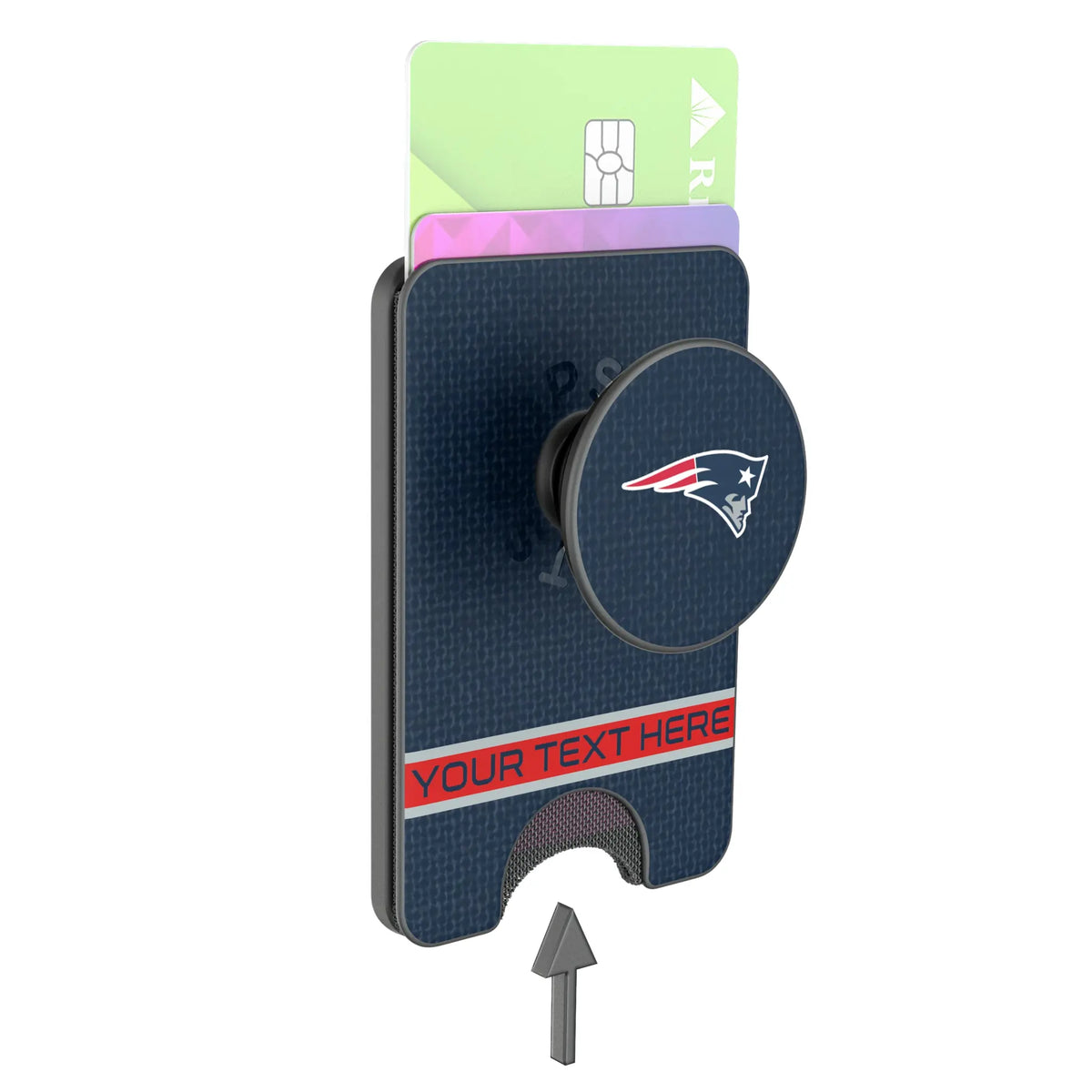 New England Patriots Personalized Endzone Solid Popsockets Wallet Magnetic - Detail