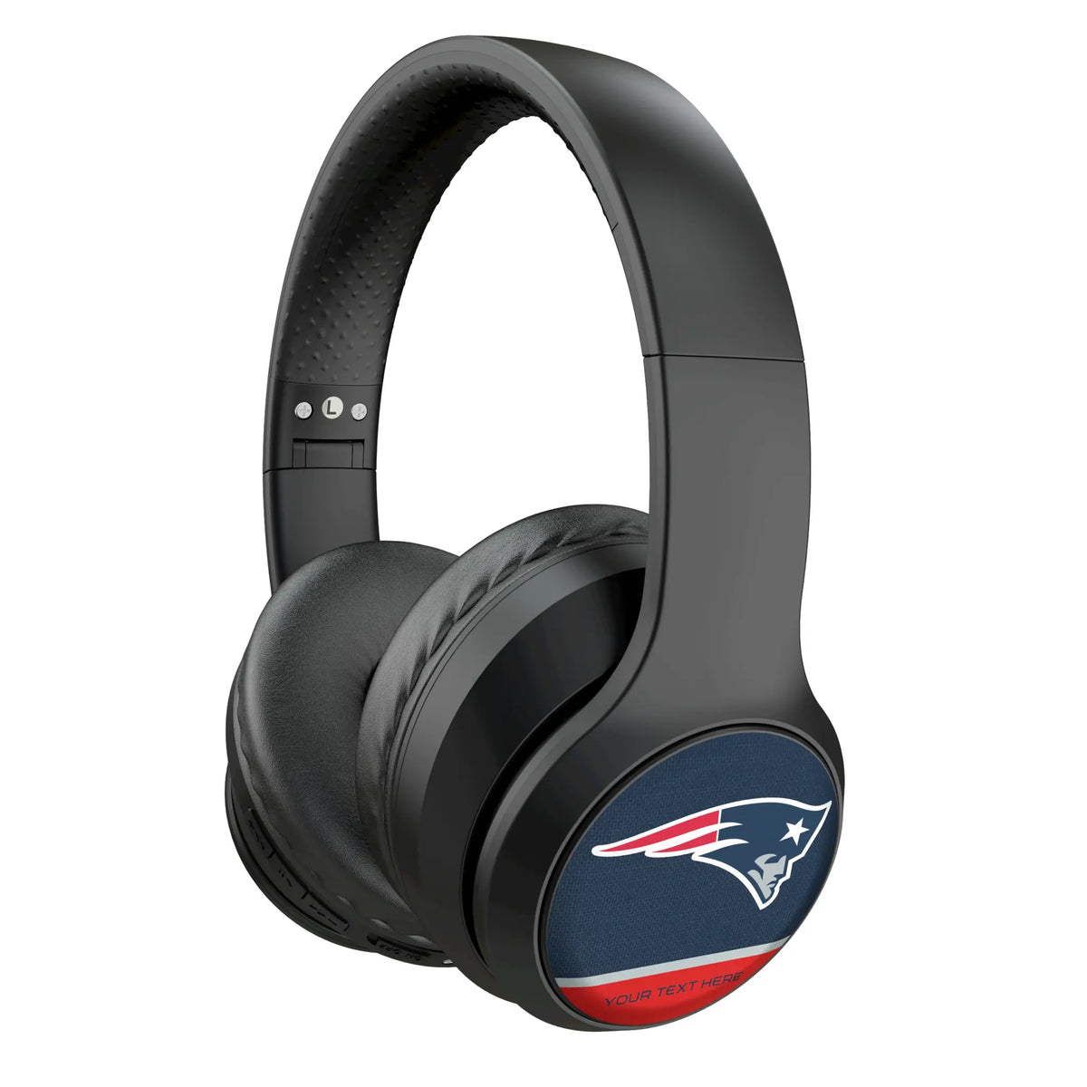 New England Patriots Personalized Endzone Solid Wireless Over-Ear Headphones With Case