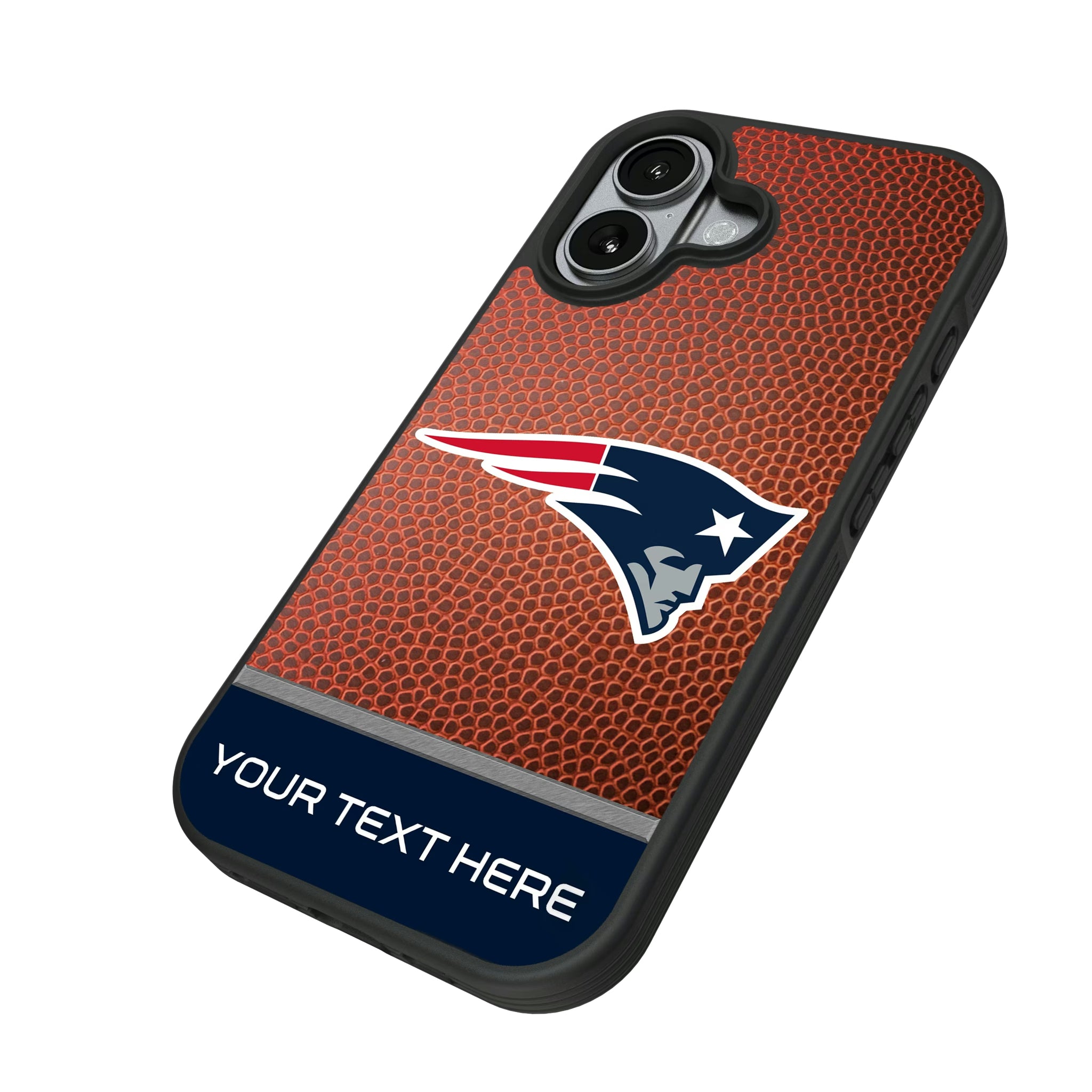 New England Patriots Personalized Football iPhone Bump Phone Case for Apple iPhone - Isometric View#Device_iPhone 17