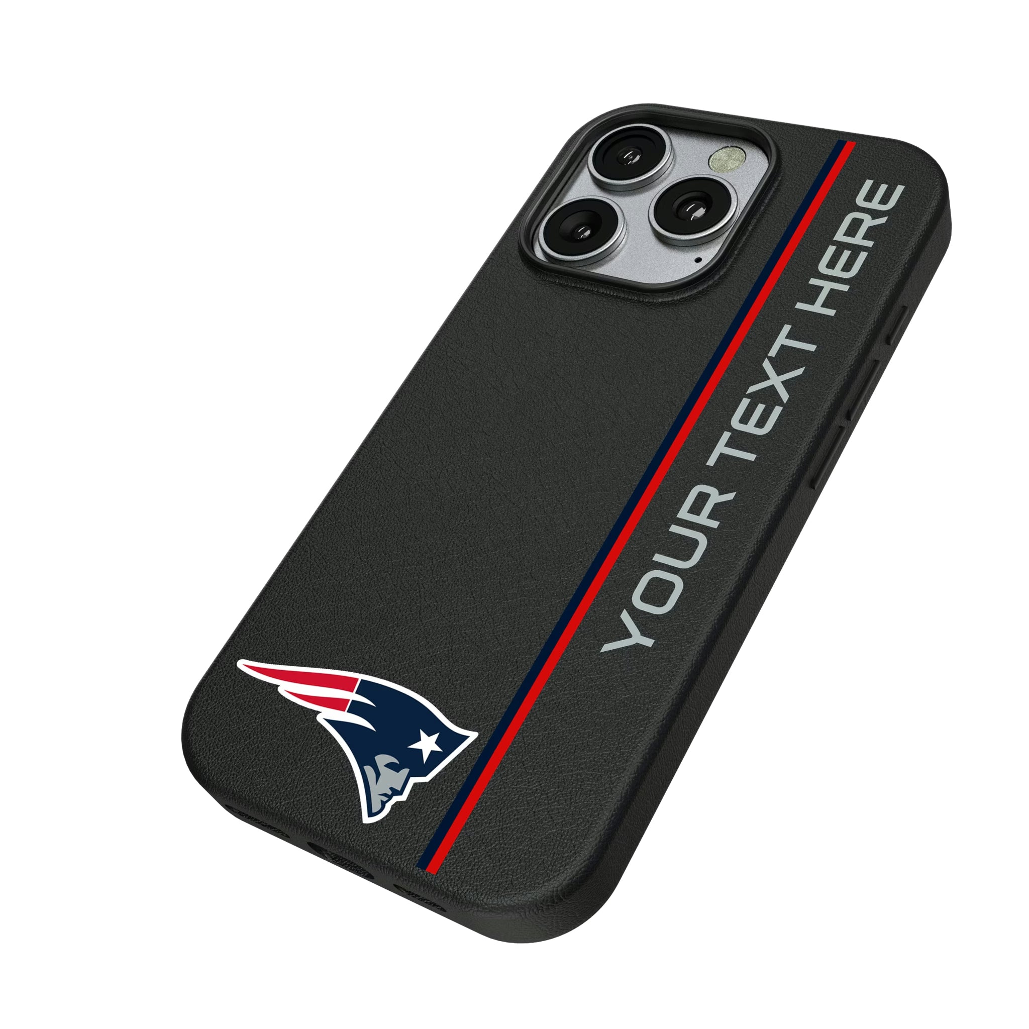 New England Patriots Personalized Sidebard iPhone MagSafe Compatible Phone Case for Apple iPhone - Isometric View