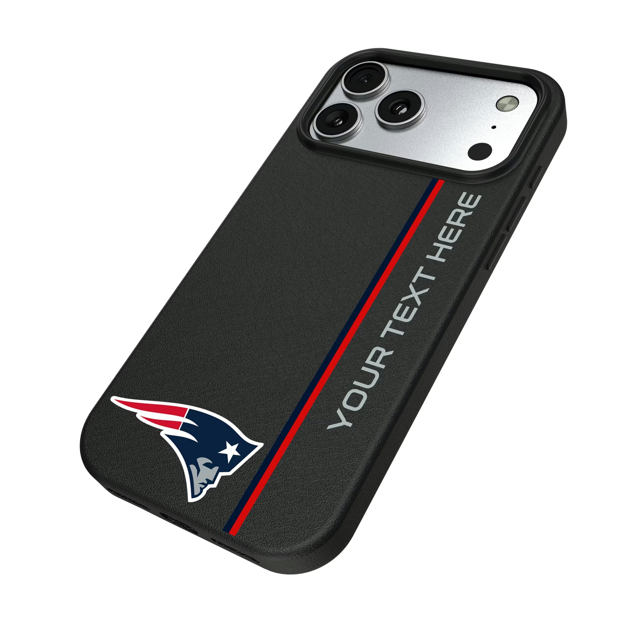 New England Patriots Personalized Sidebard iPhone MagSafe Compatible Phone Case for Apple iPhone - Isometric View#Device_iPhone 17 Pro Max