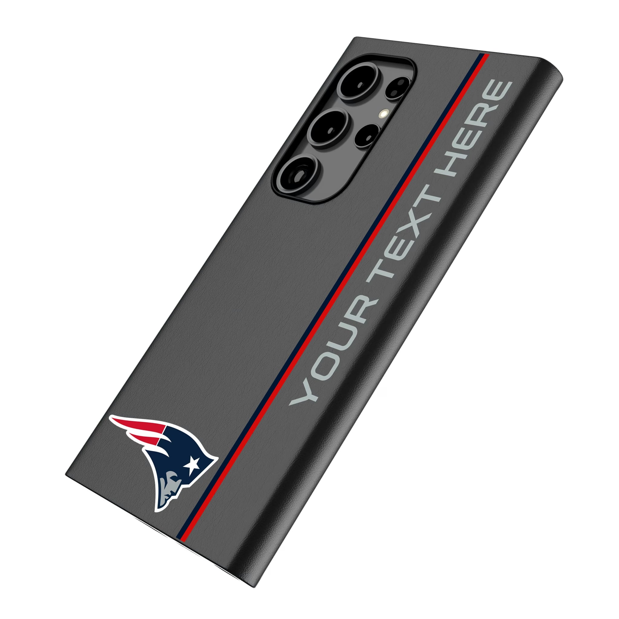 New England Patriots Personalized Sidebard Galaxy MagSafe Compatible Phone Case for Samsung Galaxy - Isometric View