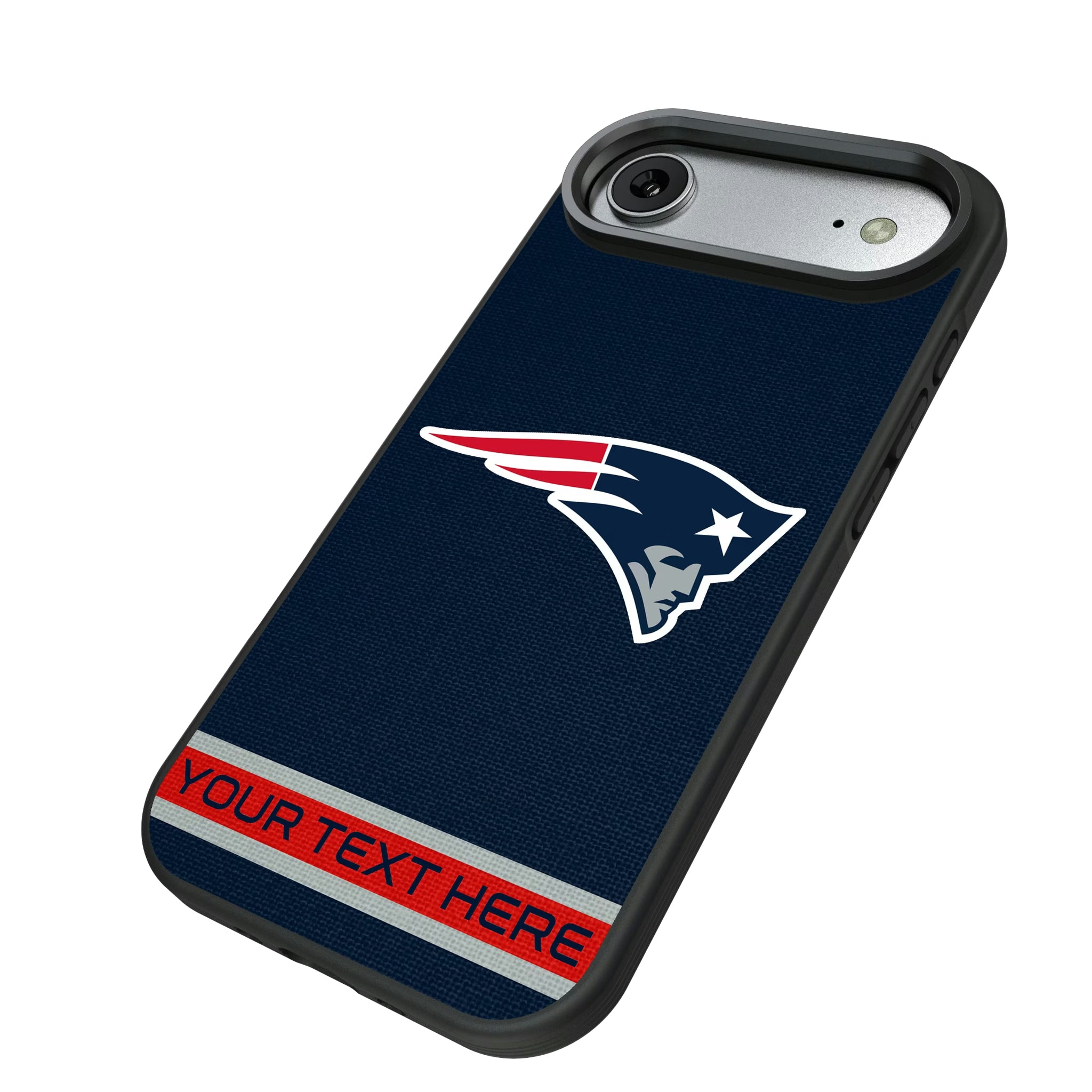 New England Patriots Personalized Stripe iPhone Bump Phone Case for Apple iPhone - Isometric View#Device_iPhone Air