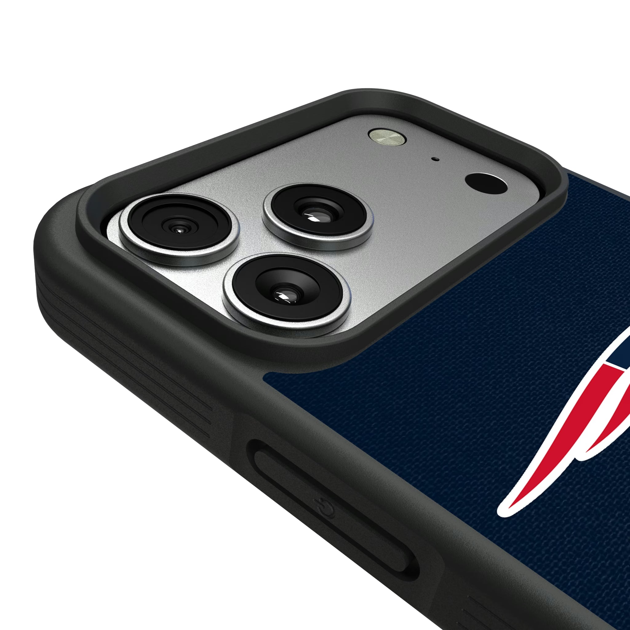 New England Patriots Personalized Stripe iPhone Bump Phone Case for Apple iPhone - Detail#Device_iPhone 17 Pro Max
