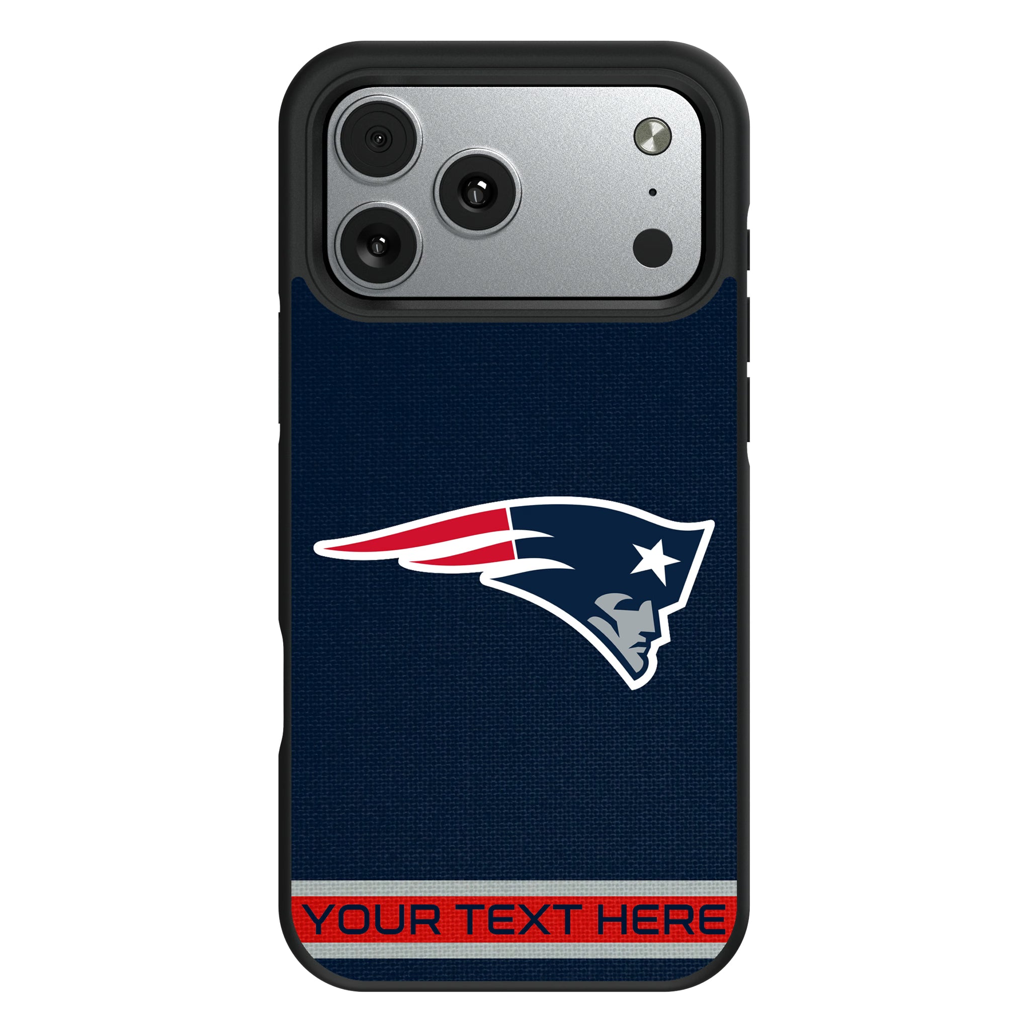 New England Patriots Personalized Stripe iPhone Bump Phone Case for Apple iPhone#Device_iPhone 17 Pro Max