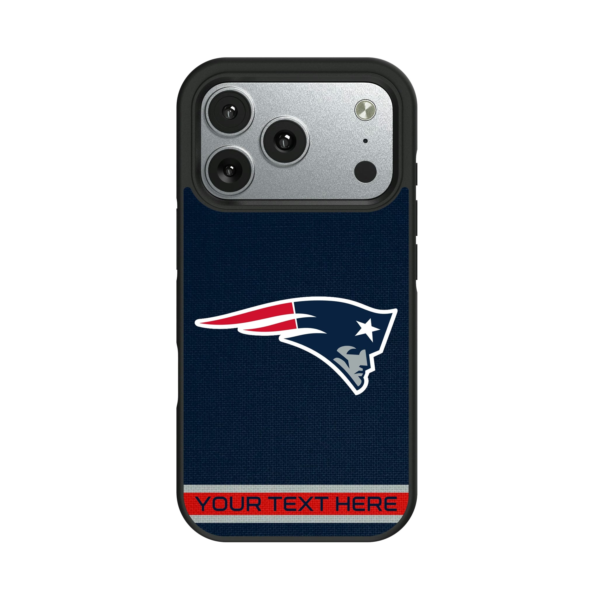 New England Patriots Personalized Stripe iPhone Bump Phone Case for Apple iPhone#Device_iPhone 17 Pro