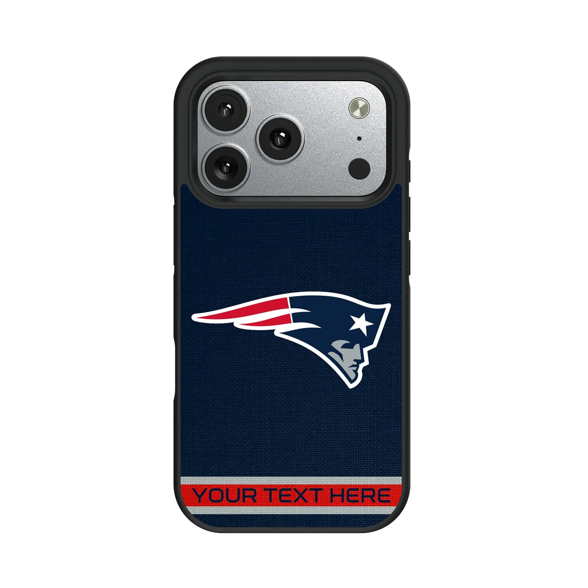 New England Patriots Personalized Stripe iPhone Bump Phone Case for Apple iPhone#Device_iPhone 17 Pro