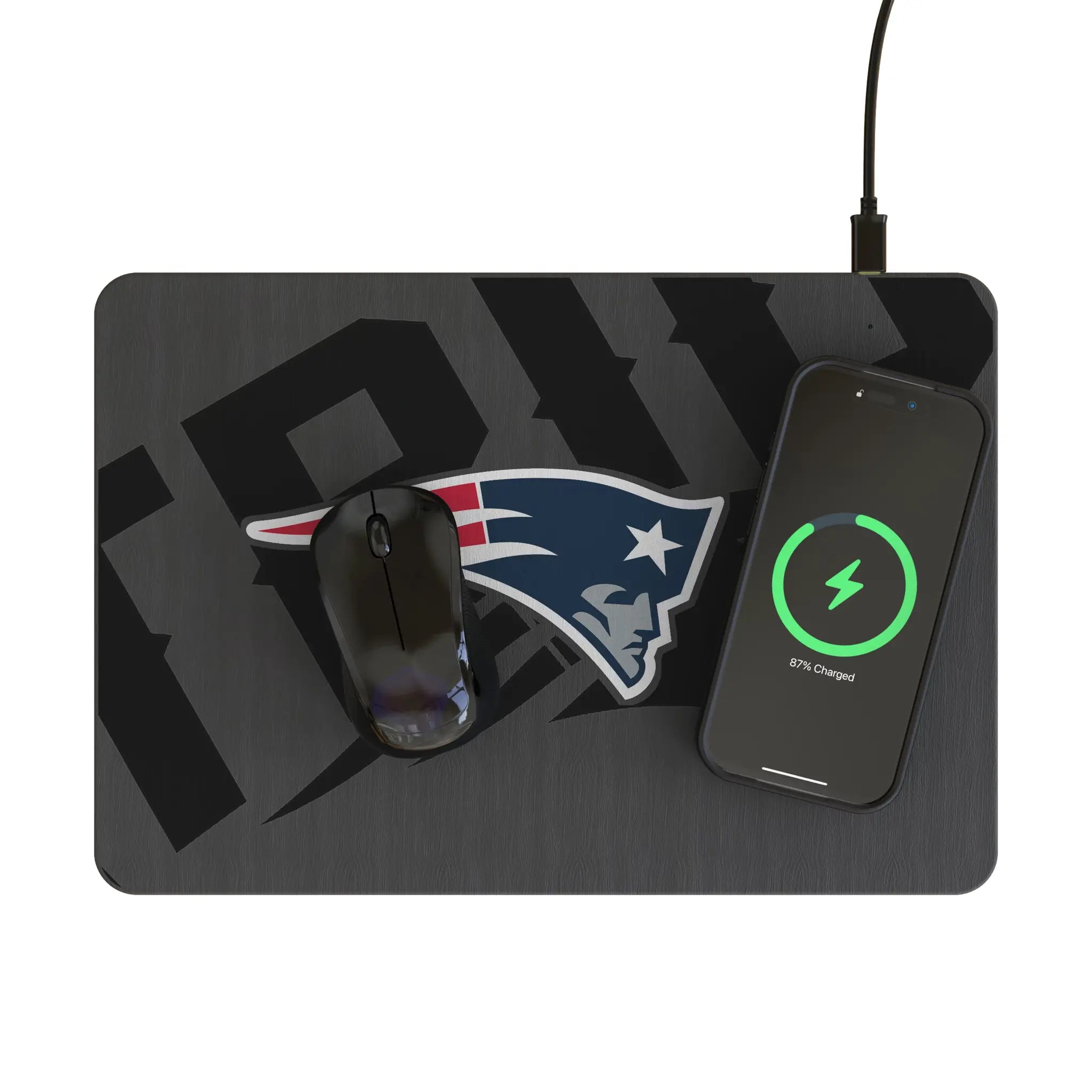 New England Patriots Personalized Tilt 15-Watt Wireless Charger and Mouse Pad - Lifestyle