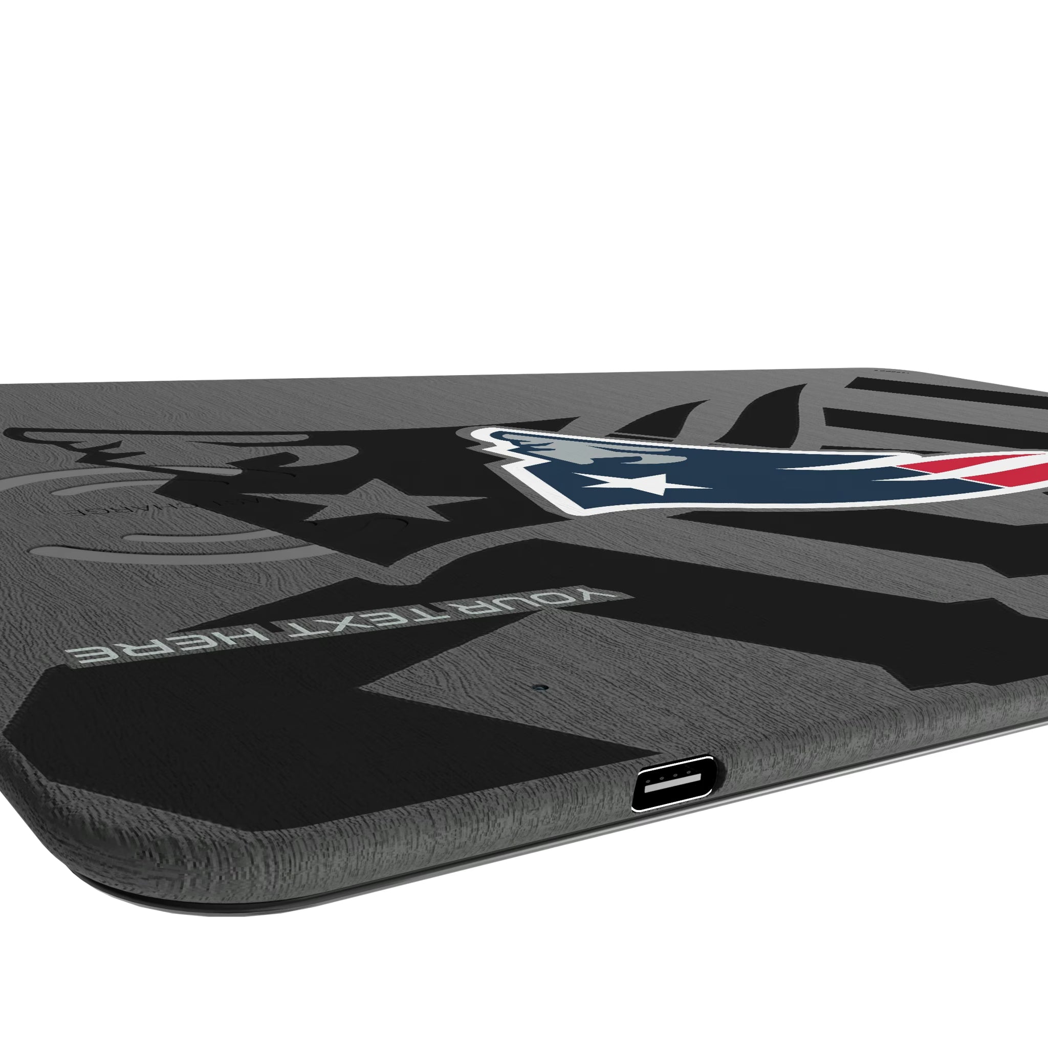 New England Patriots Personalized Tilt 15-Watt Wireless Charger and Mouse Pad