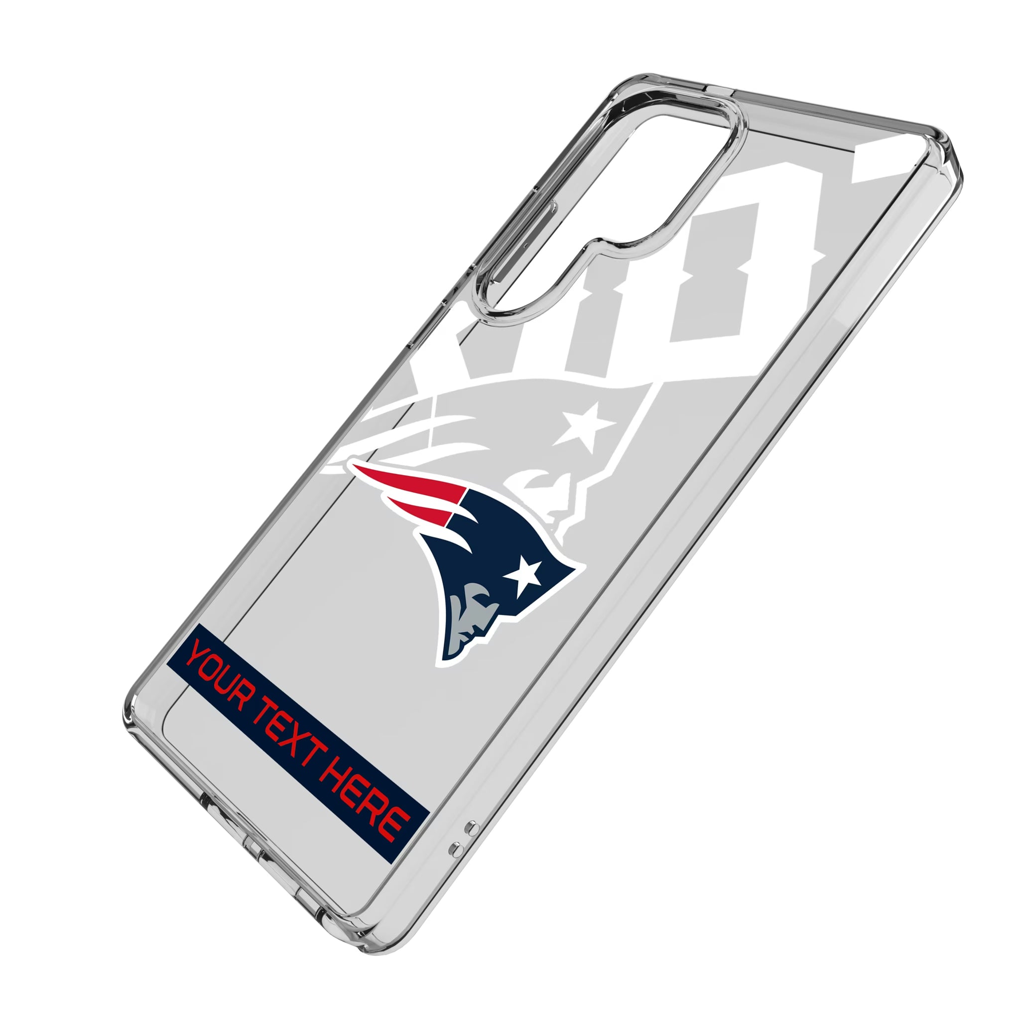 New England Patriots Personalized Tilt Galaxy Clear Phone Case for Samsung Galaxy - Isometric View