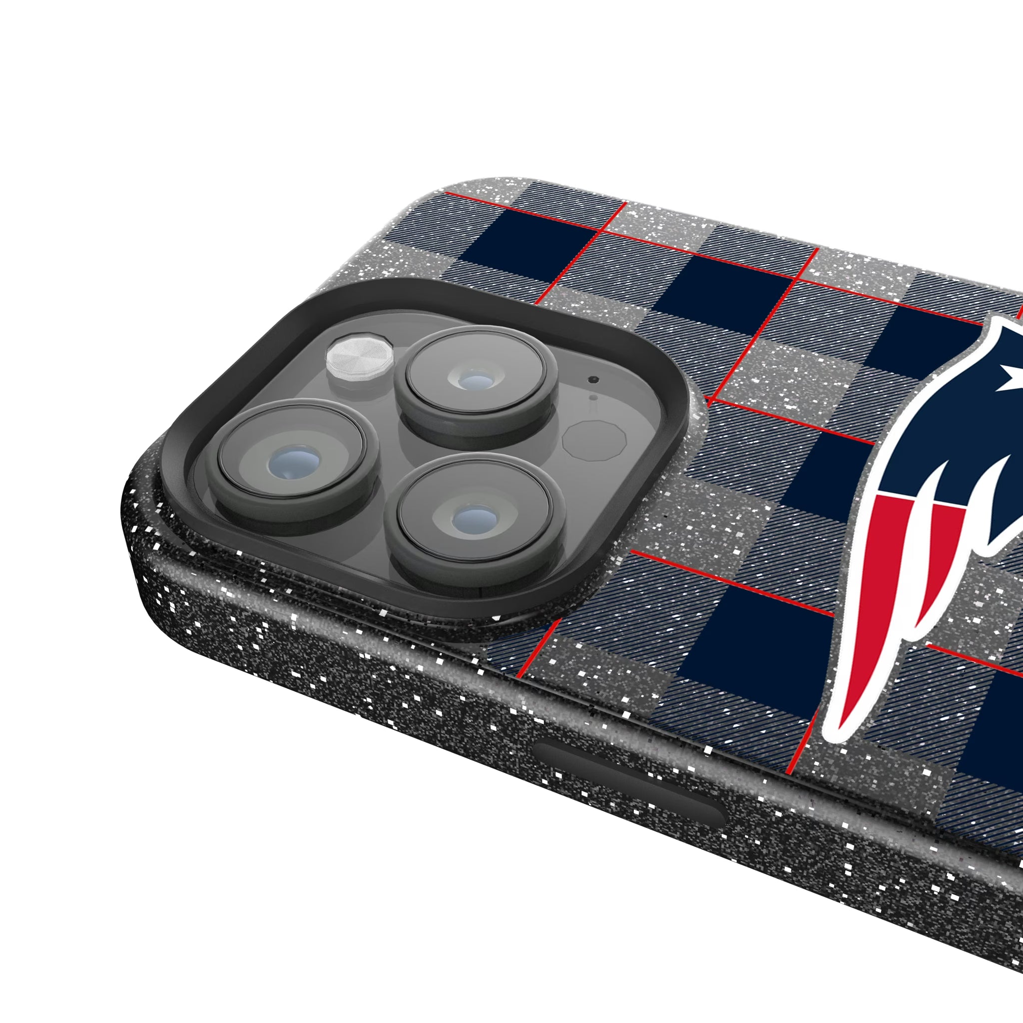 New England Patriots Plaid iPhone Bling Phone Case for Apple iPhone - Detail