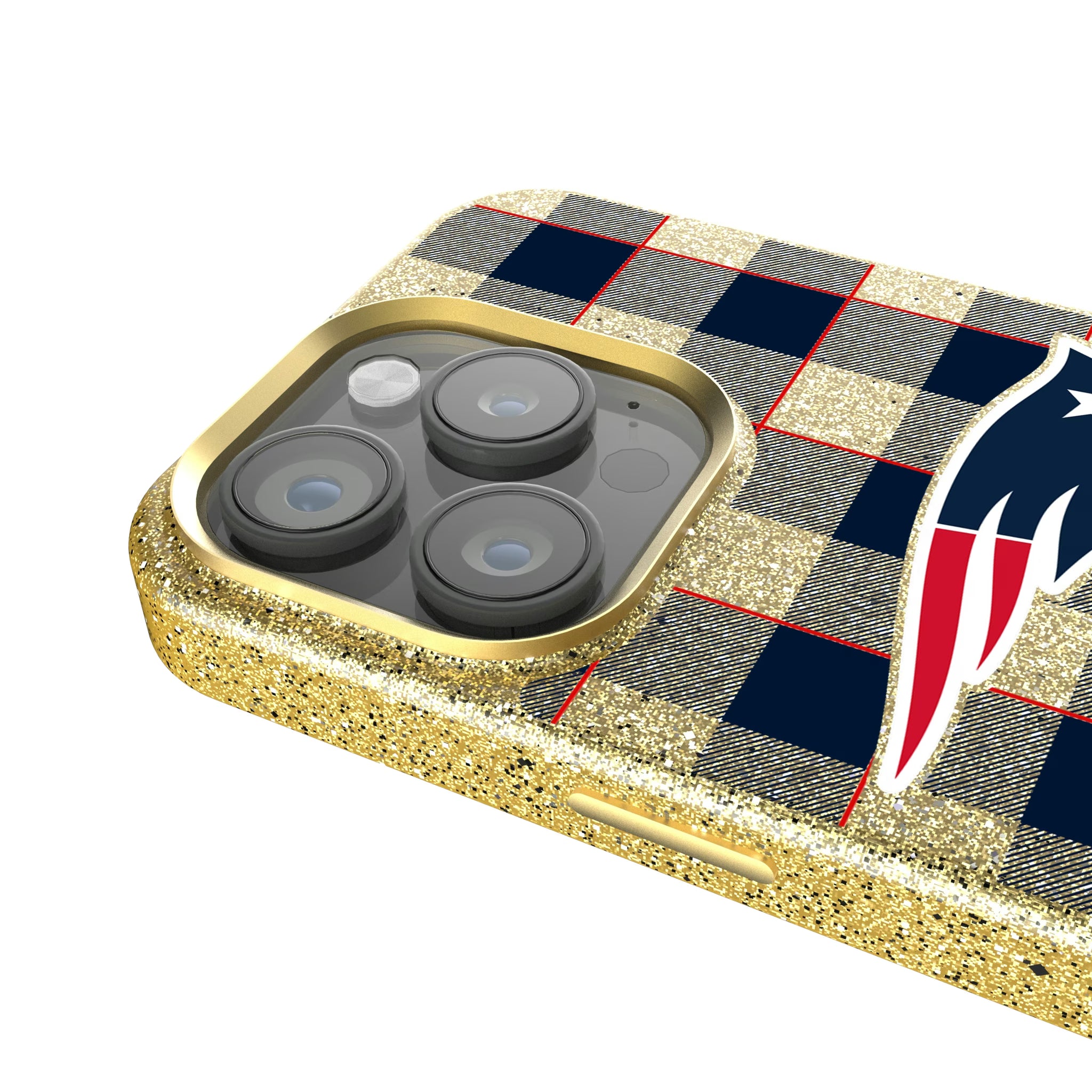 New England Patriots Plaid iPhone Bling Phone Case for Apple iPhone - Detail