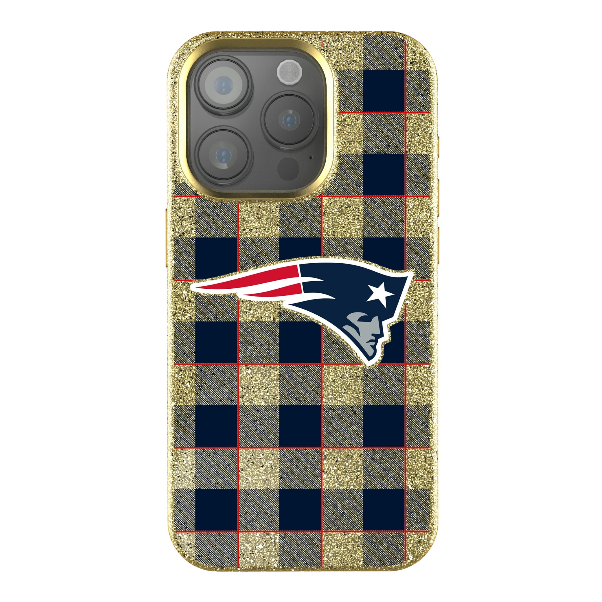 New England Patriots Plaid iPhone Bling Phone Case for Apple iPhone