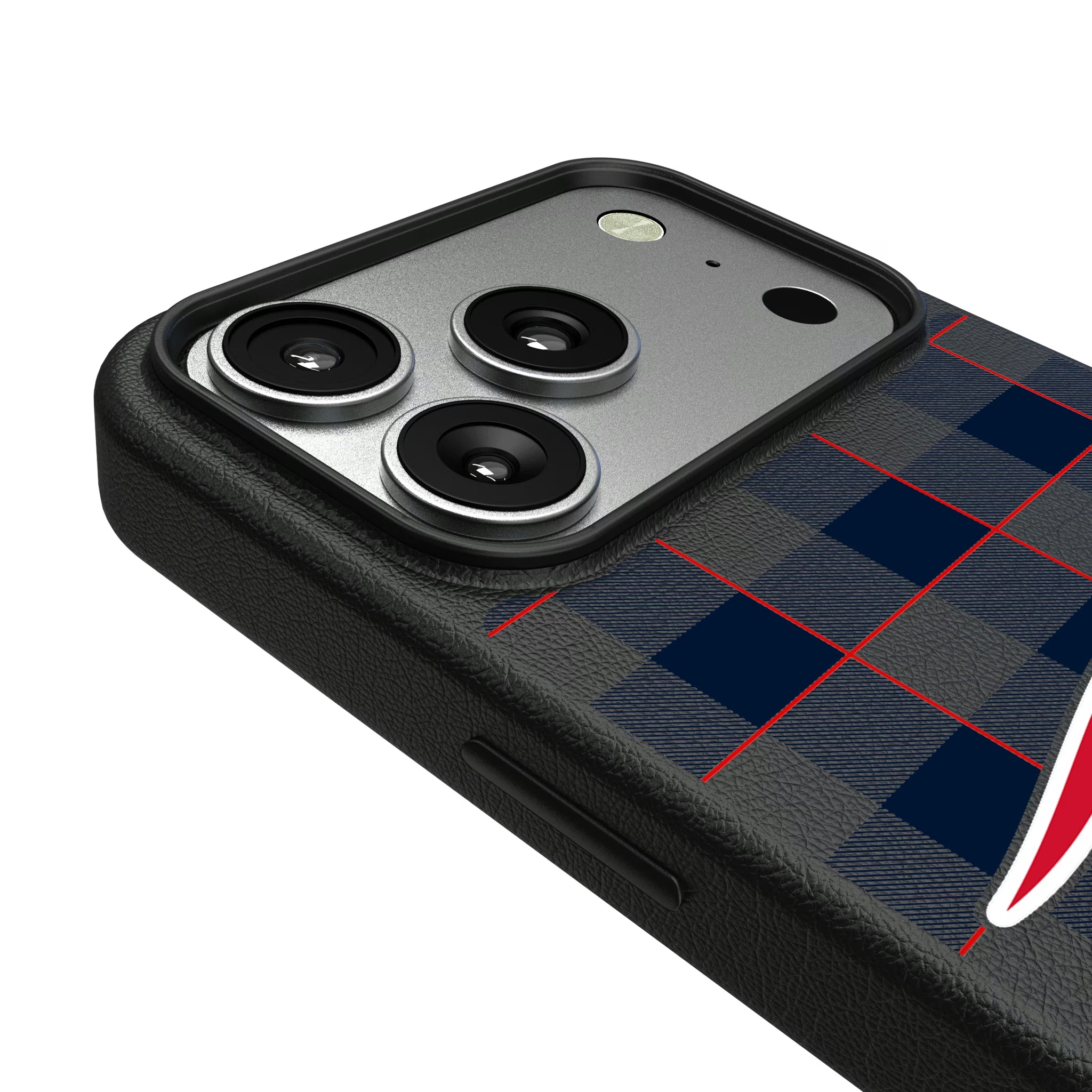 New England Patriots Plaid iPhone MagSafe Compatible Phone Case for Apple iPhone - Detail#Device_iPhone 17 Pro