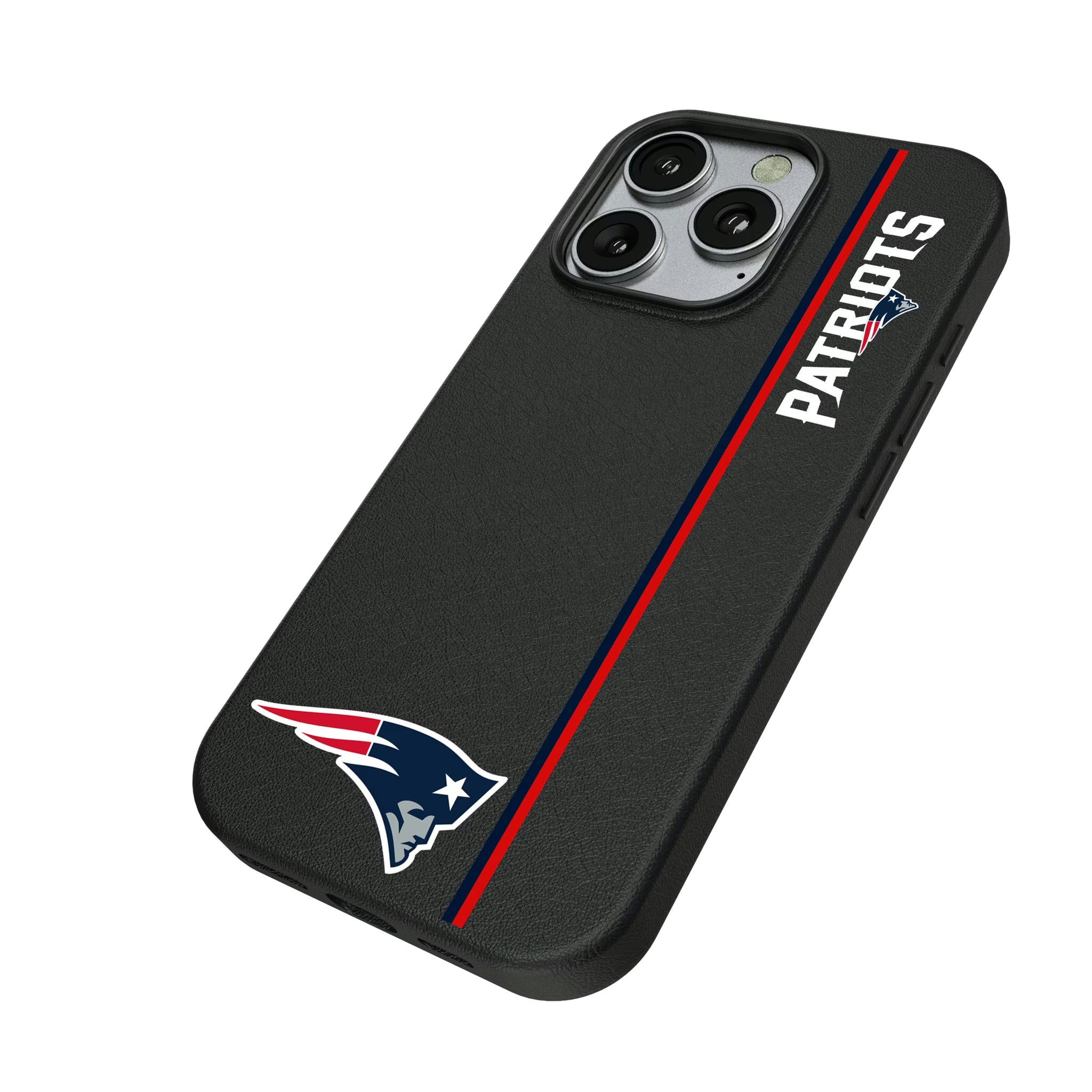 New England Patriots Sidebar iPhone MagSafe Compatible Phone Case for Apple iPhone - Isometric View
