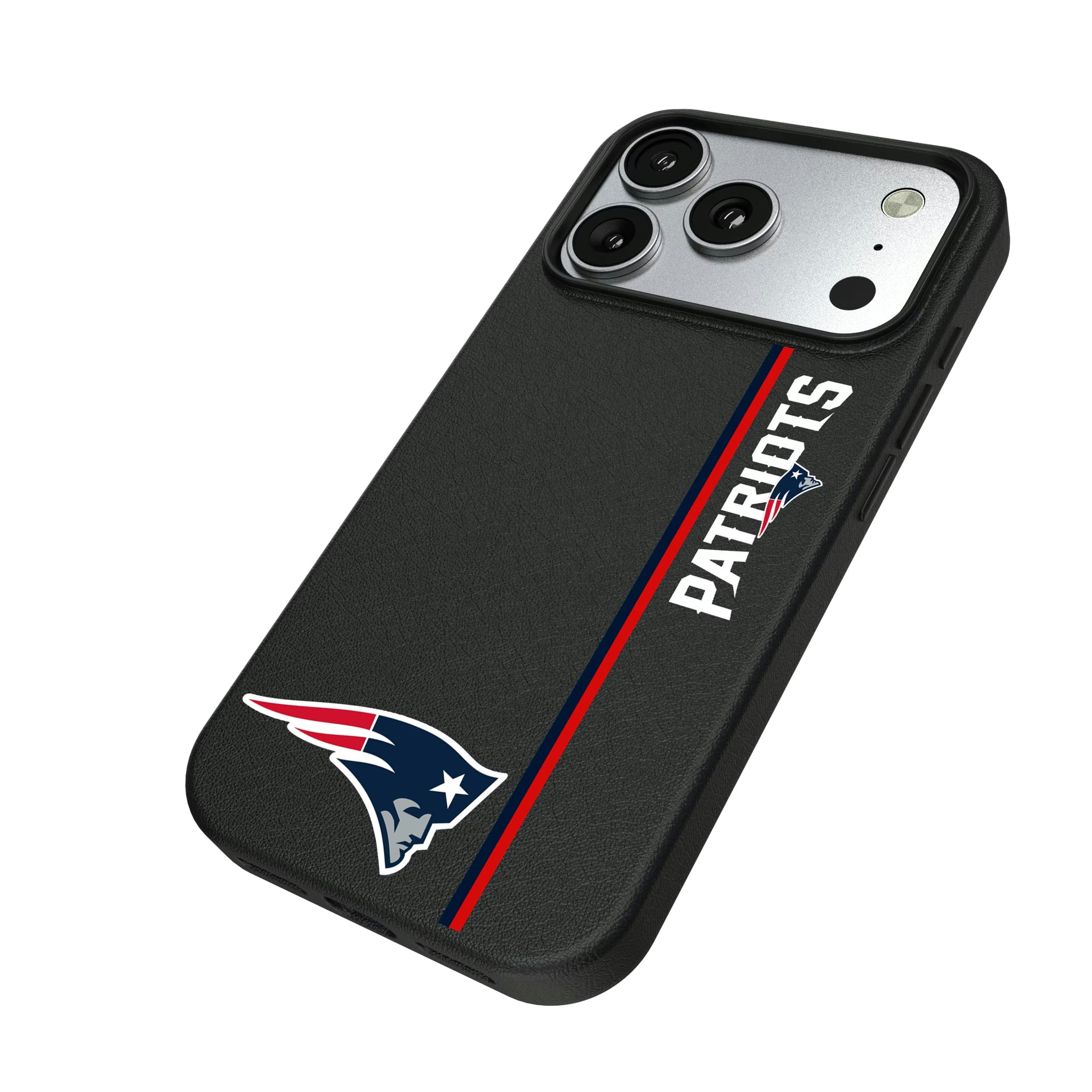 New England Patriots Sidebar iPhone MagSafe Compatible Phone Case for Apple iPhone - Isometric View#Device_iPhone 17 Pro