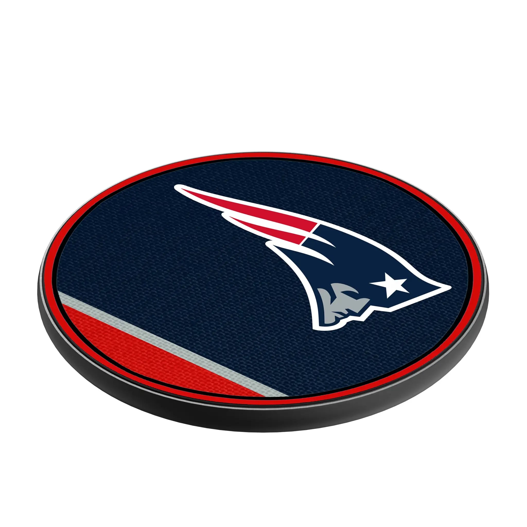 New England Patriots Stripe 15-Watt Wireless Charger - Isometric View