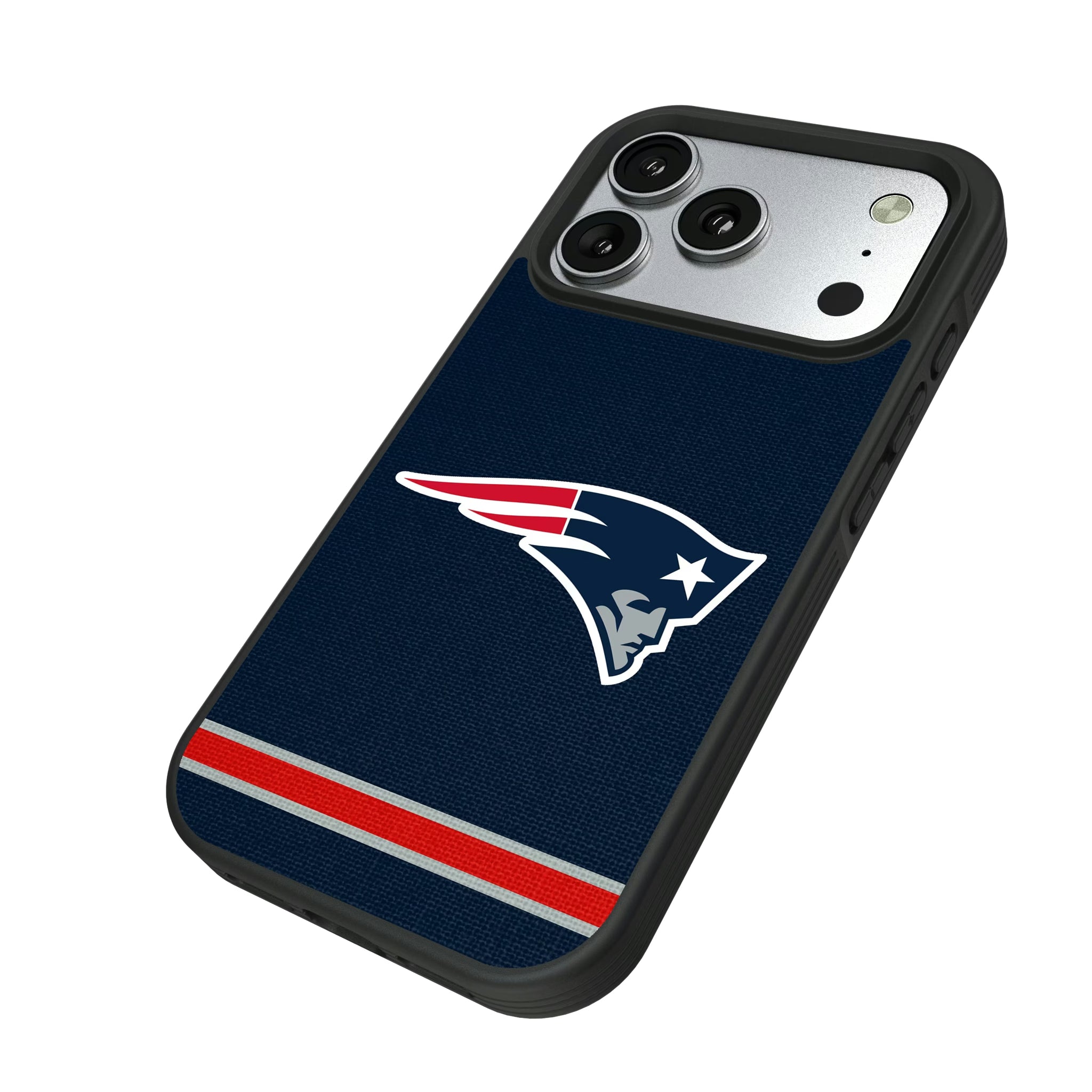 New England Patriots Stripe iPhone Bump Phone Case for Apple iPhone - Isometric View#Device_iPhone 17 Pro