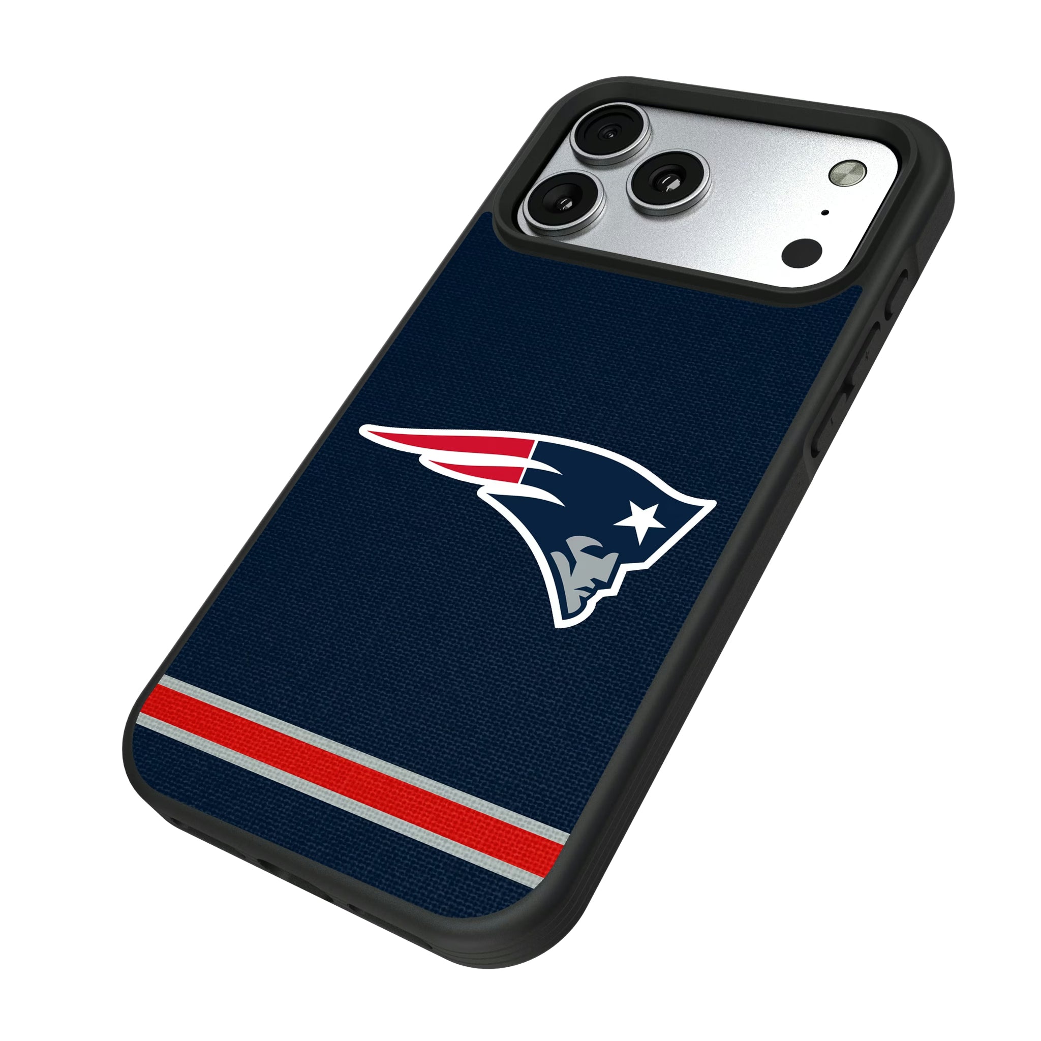 New England Patriots Stripe iPhone Bump Phone Case for Apple iPhone - Isometric View#Device_iPhone 17 Pro Max