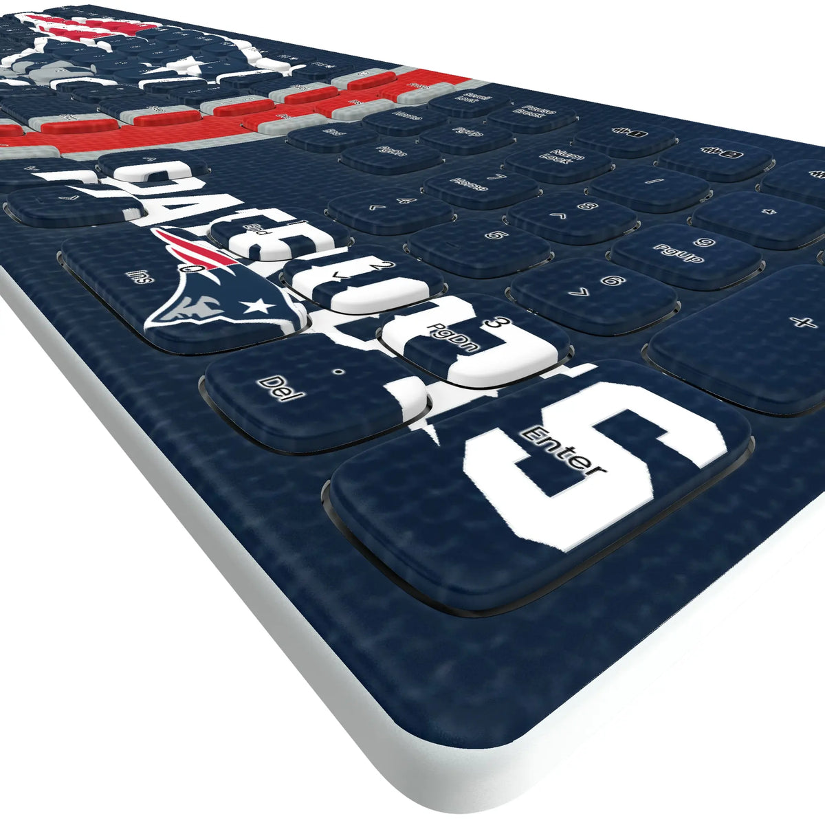 New England Patriots Stripe KKB605 Curved Wireless Keyboard - Detail