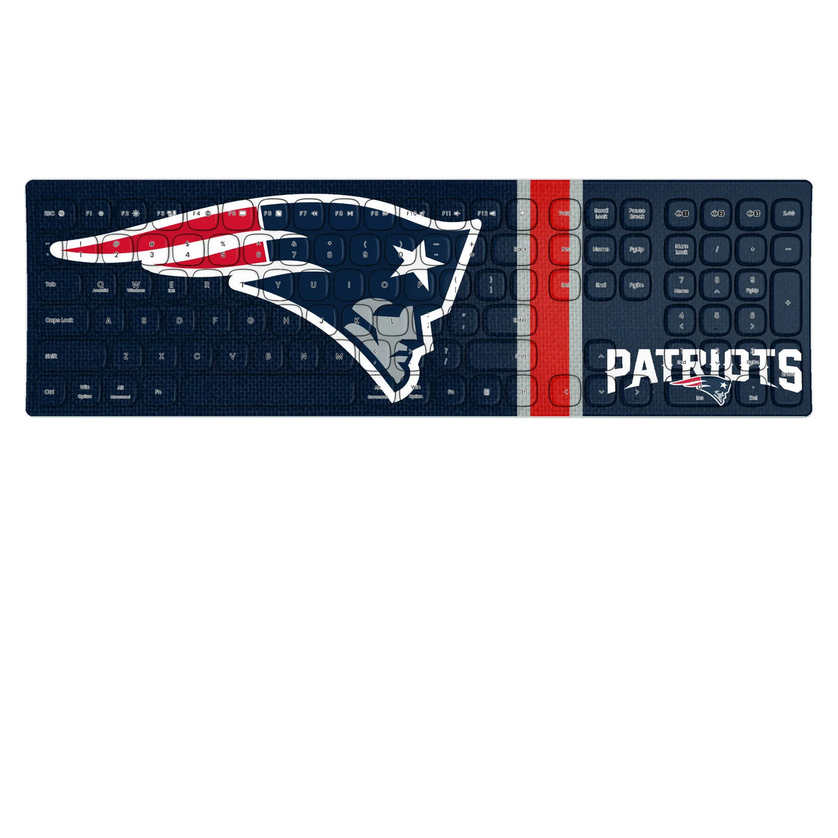 New England Patriots Stripe KKB605 Curved Wireless Keyboard