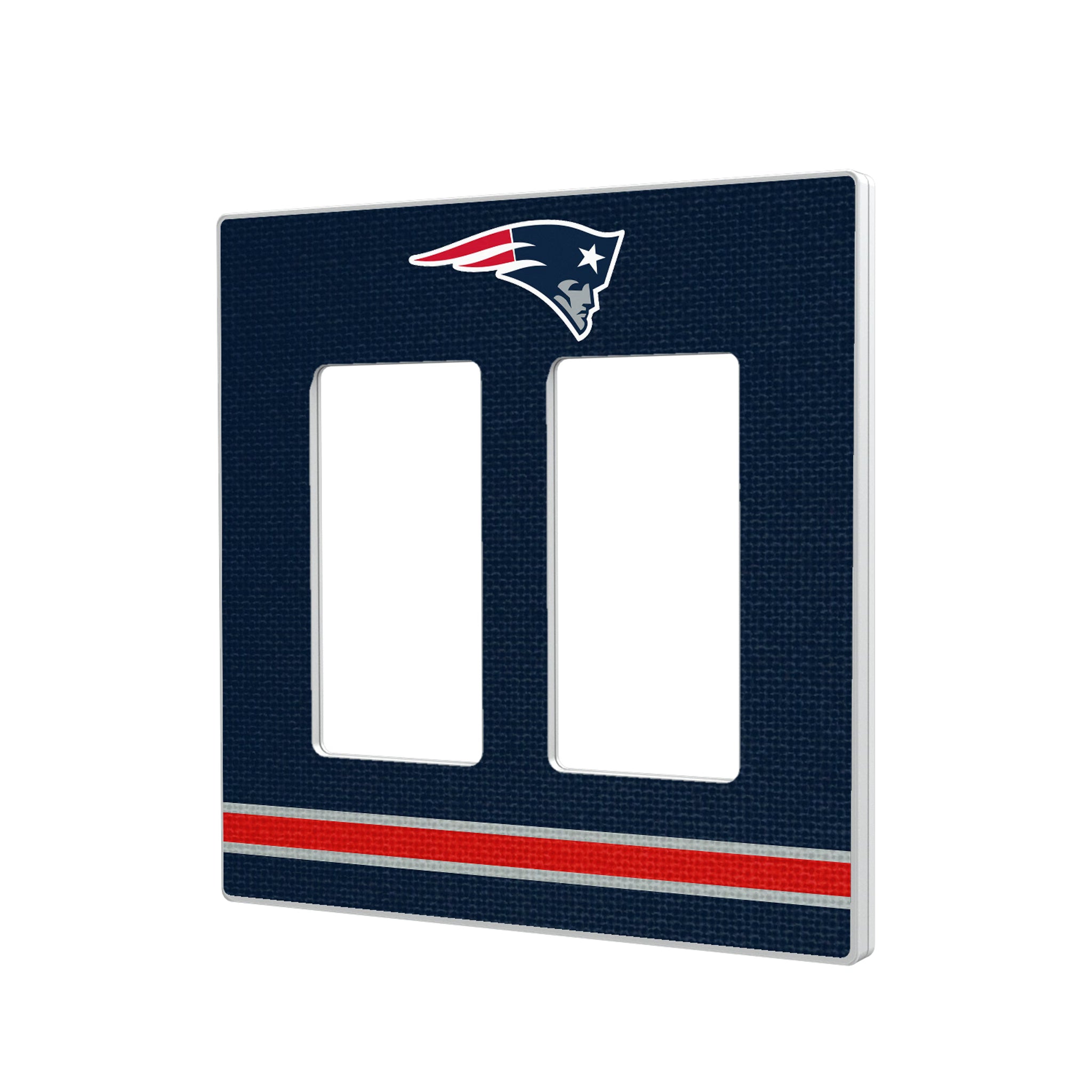 New England Patriots Stripe Hidden-Screw Light Switch Plate#Style_Double Rocker