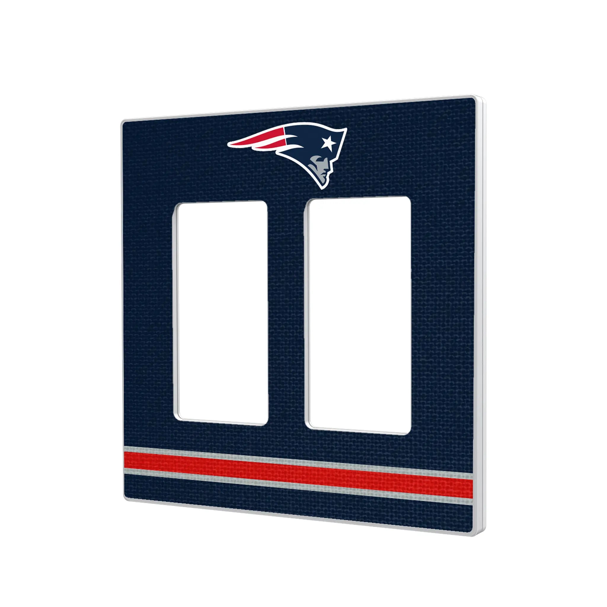 New England Patriots Stripe Hidden-Screw Light Switch Plate#Style_Double Rocker